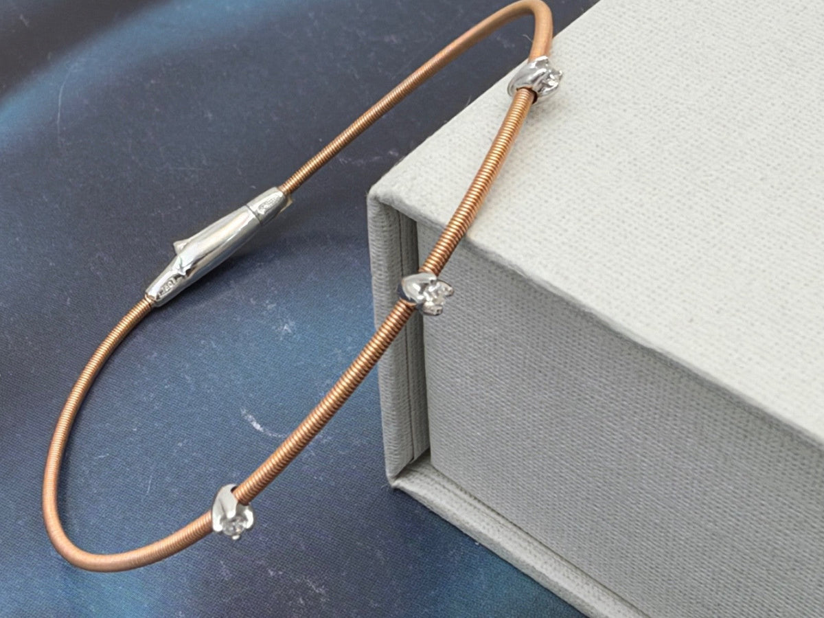 Bracciale in oro rosa con pietre, Norelli Gioielli
