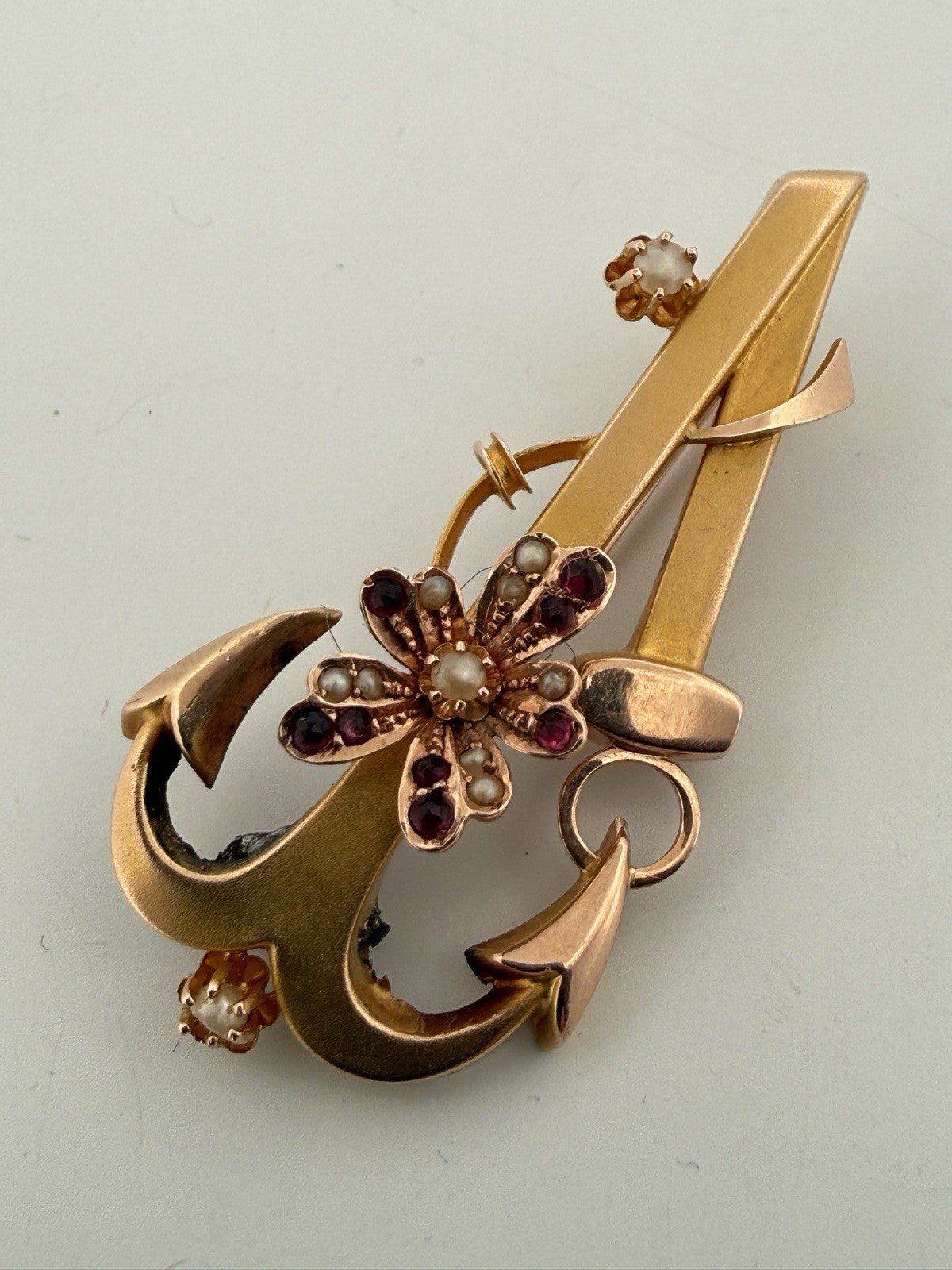 Parure antica bracciale, spilla e orecchini in oro 6/7 kt, fine '800 – foto 6