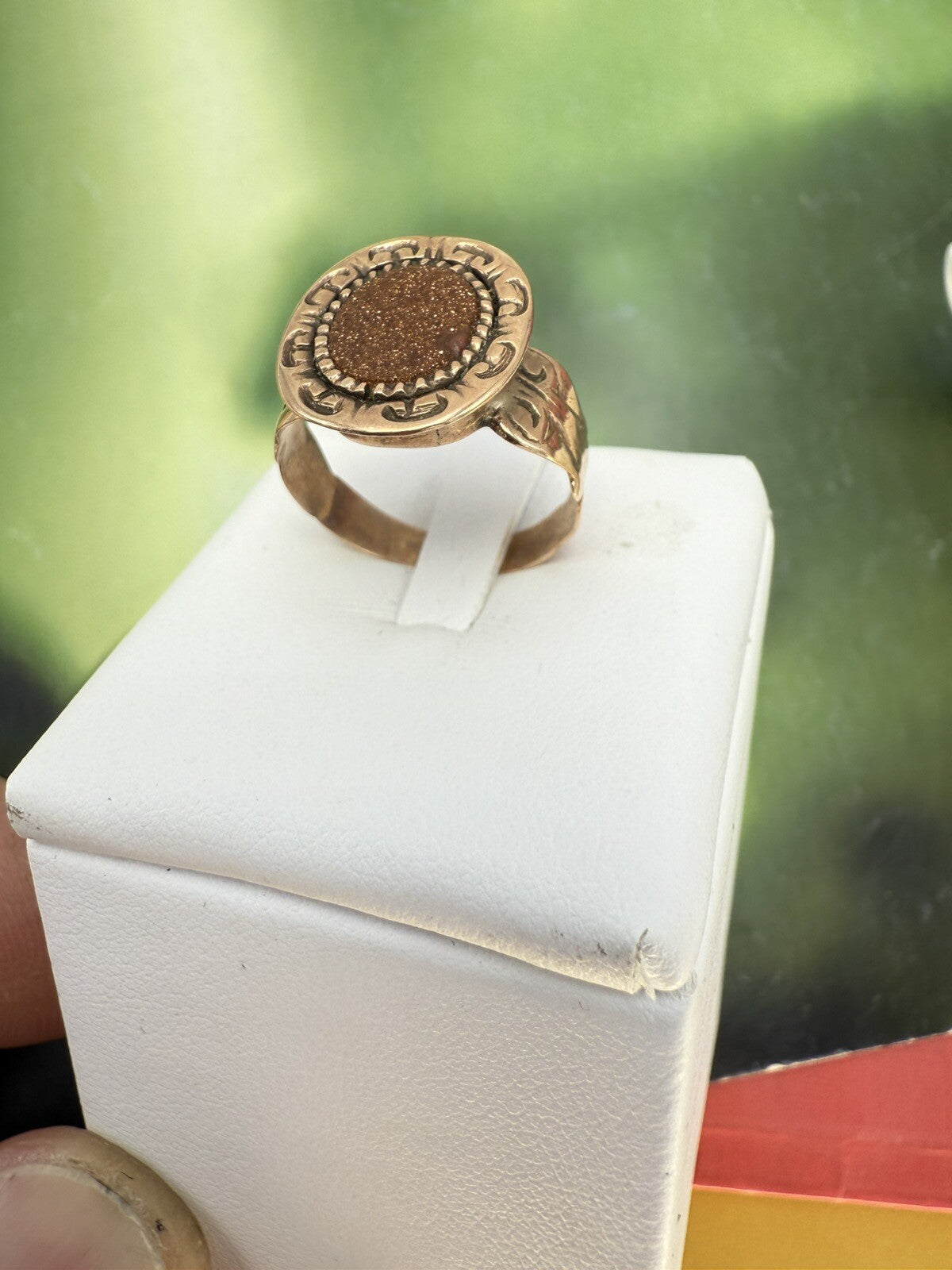 Anello borbonico in oro 6/7 kt con pasta vitrea stellata, fine '800 – foto 10
