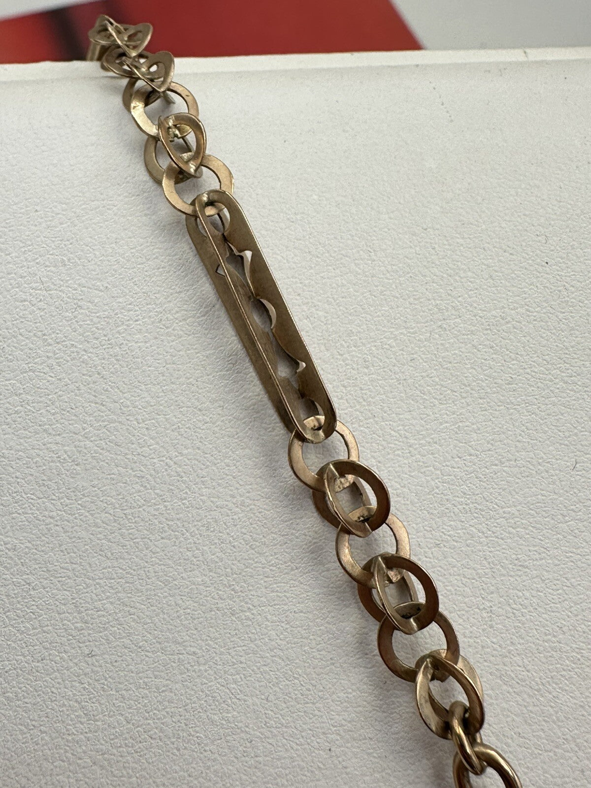 Collana in oro rosa 9 kt con moschettone e pendente a borsetta, inizi '900 – foto 6