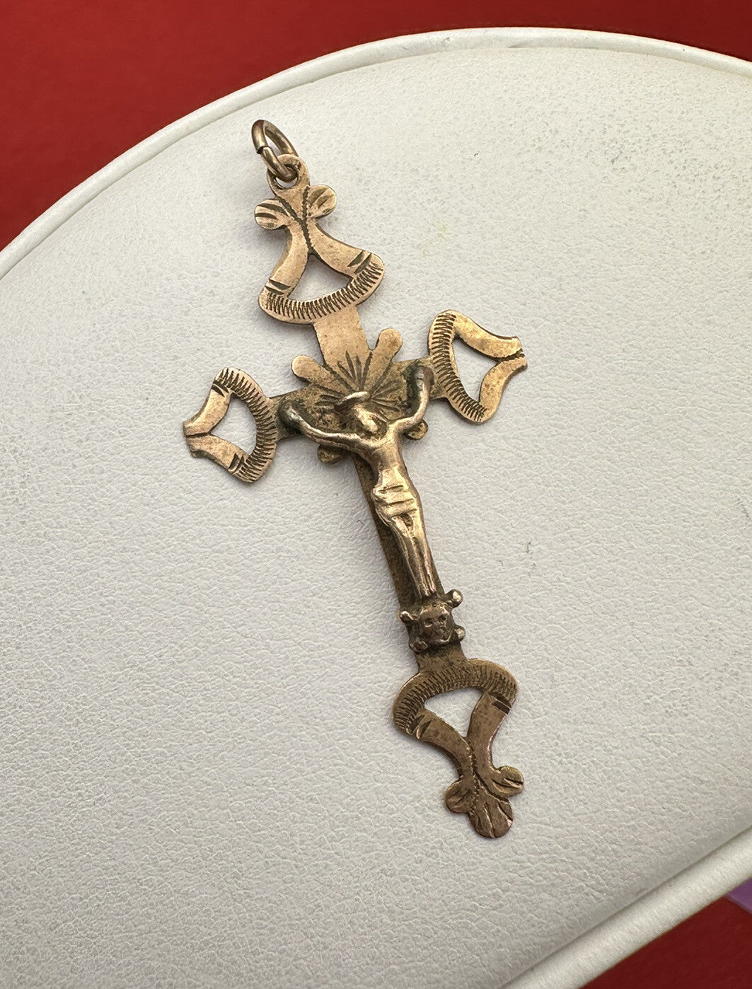 Croce borbonica in oro rosso 6/7 kt con punzone del Regno, fine '800 – foto 12