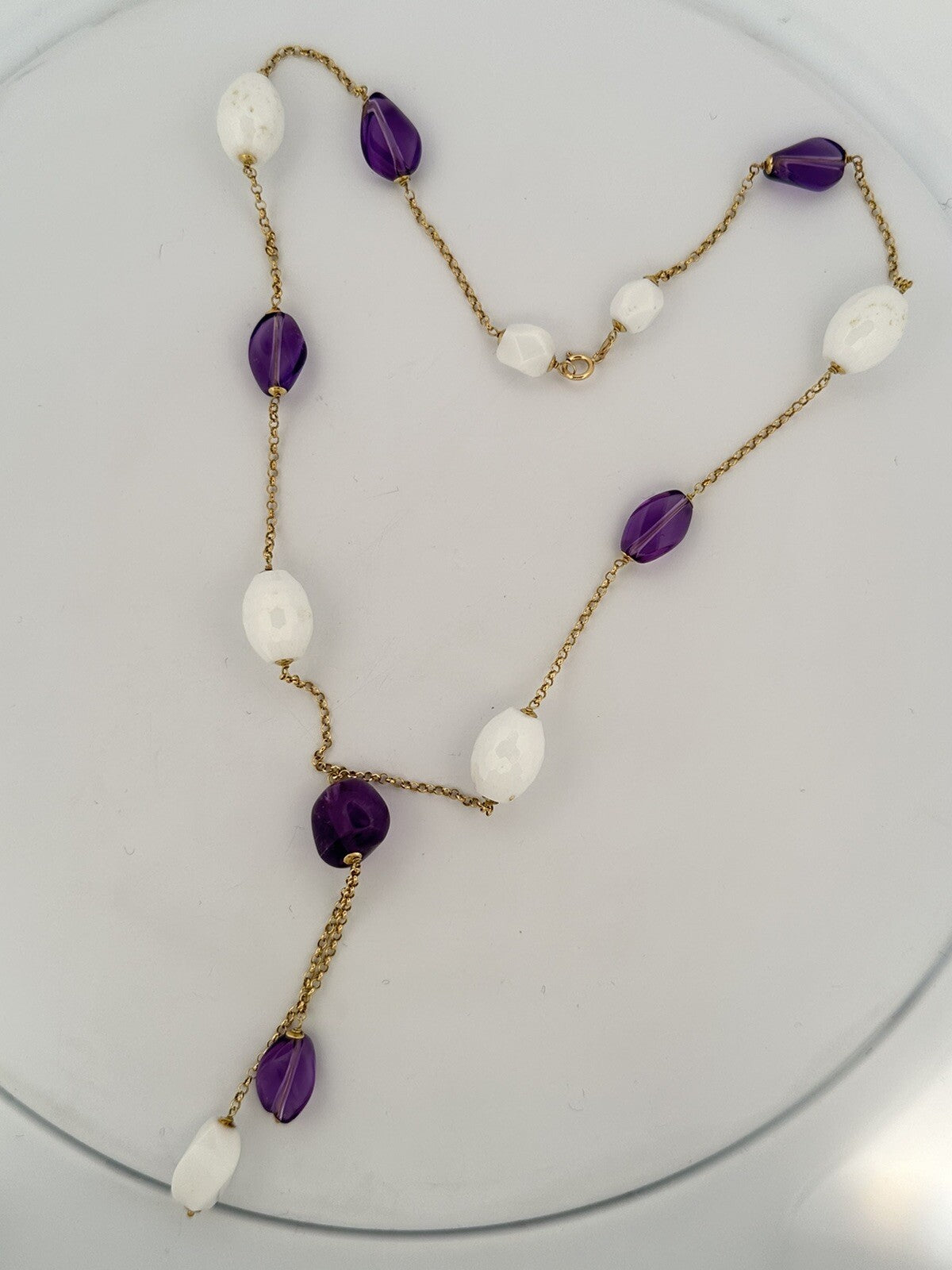 Collana Sassi con ametiste, agate bianche e oro 18 kt – foto 9