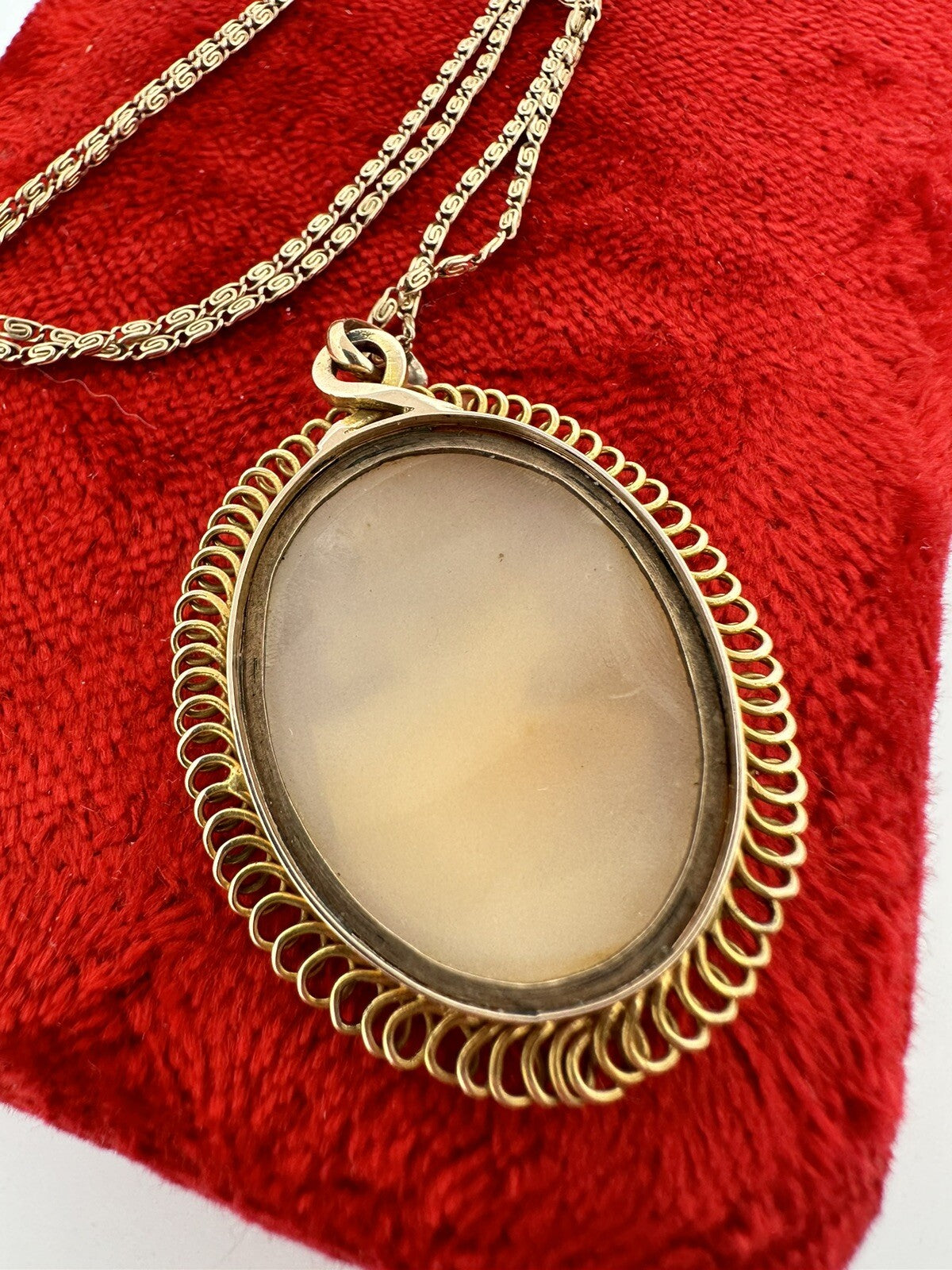 Collana antica in oro rosa 12 kt con cammeo in conchiglia, inizi '900 – foto 4
