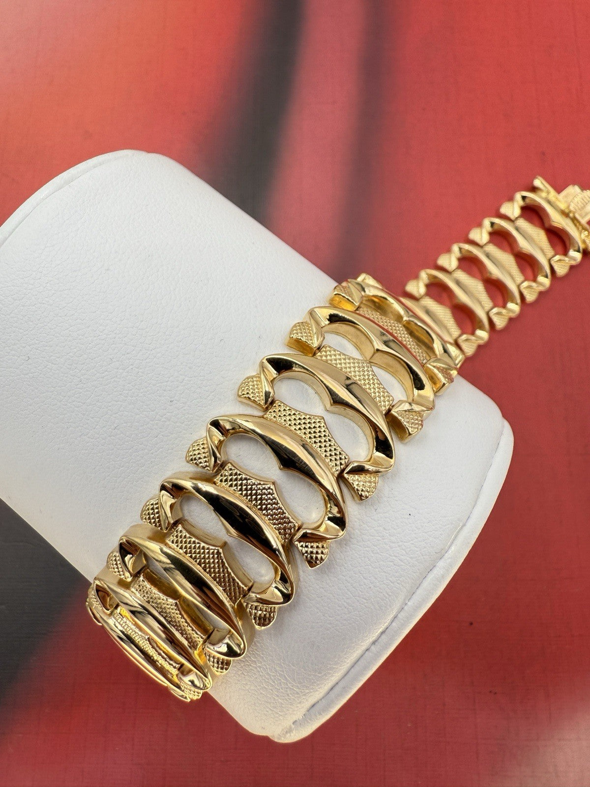 Bracciale tappeto semirigido vintage in oro rosa 18 kt, anni '60 – foto 2
