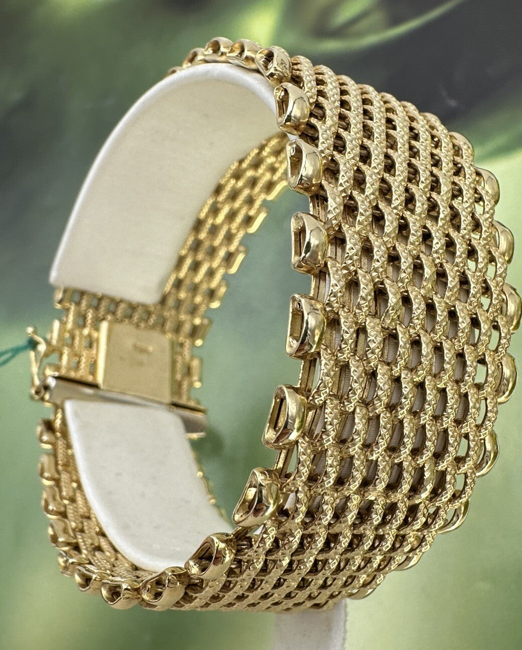 Bracciale tappeto in oro giallo massiccio 18 kt
