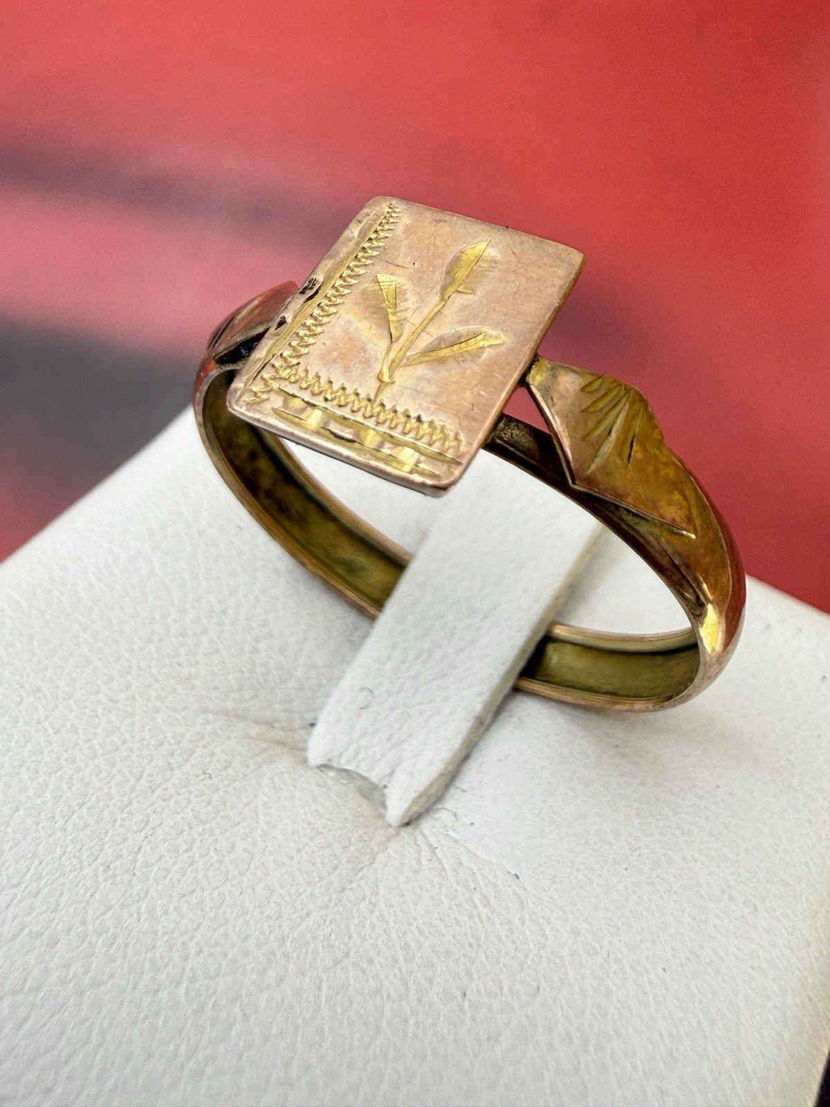 Anello borbonico inciso in oro 6/7 kt, misura 24, fine '800 – foto 10