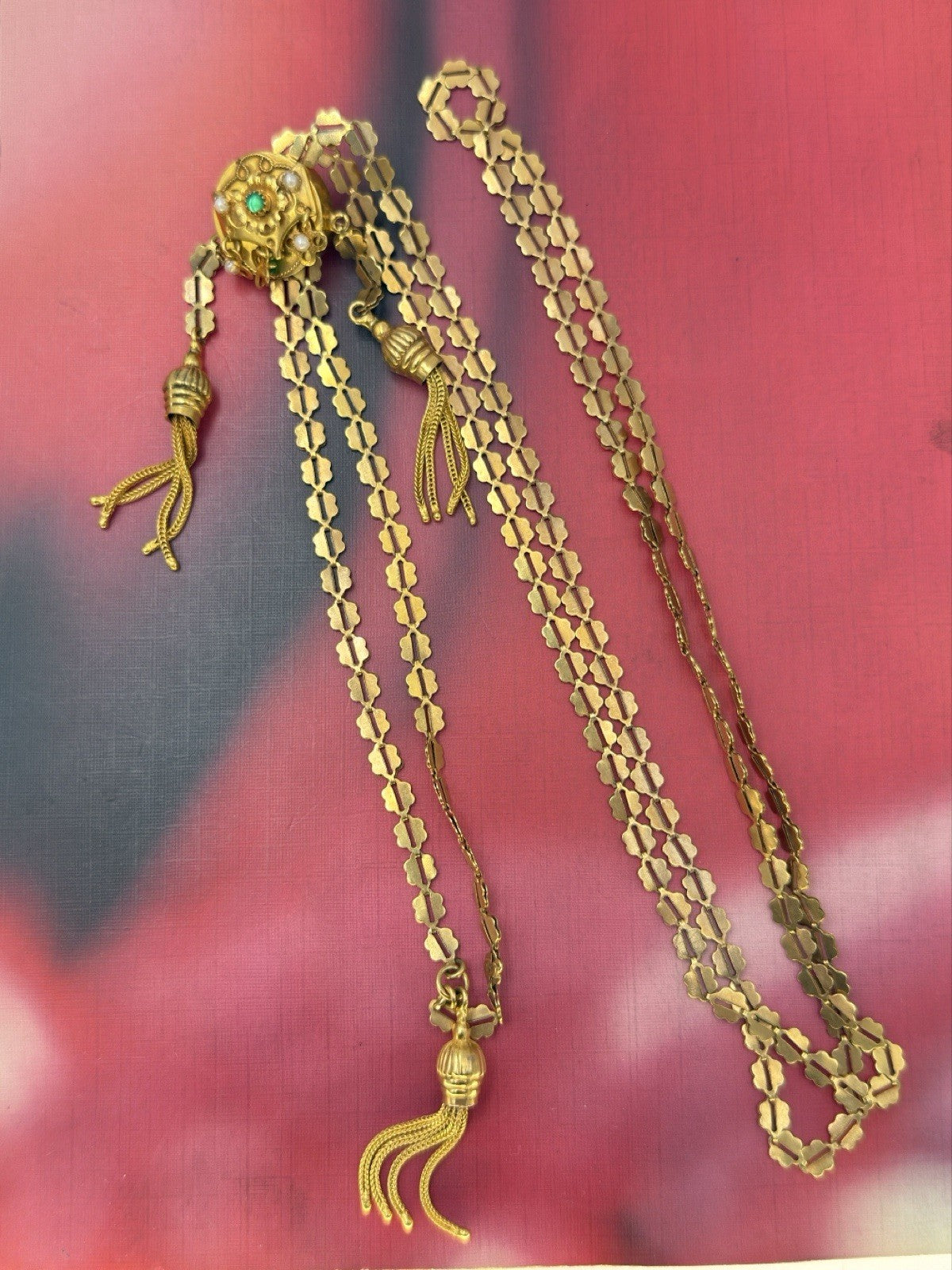 Collana saliscendi Charleston vintage in oro 12 kt, anni '60–'70 – foto 15