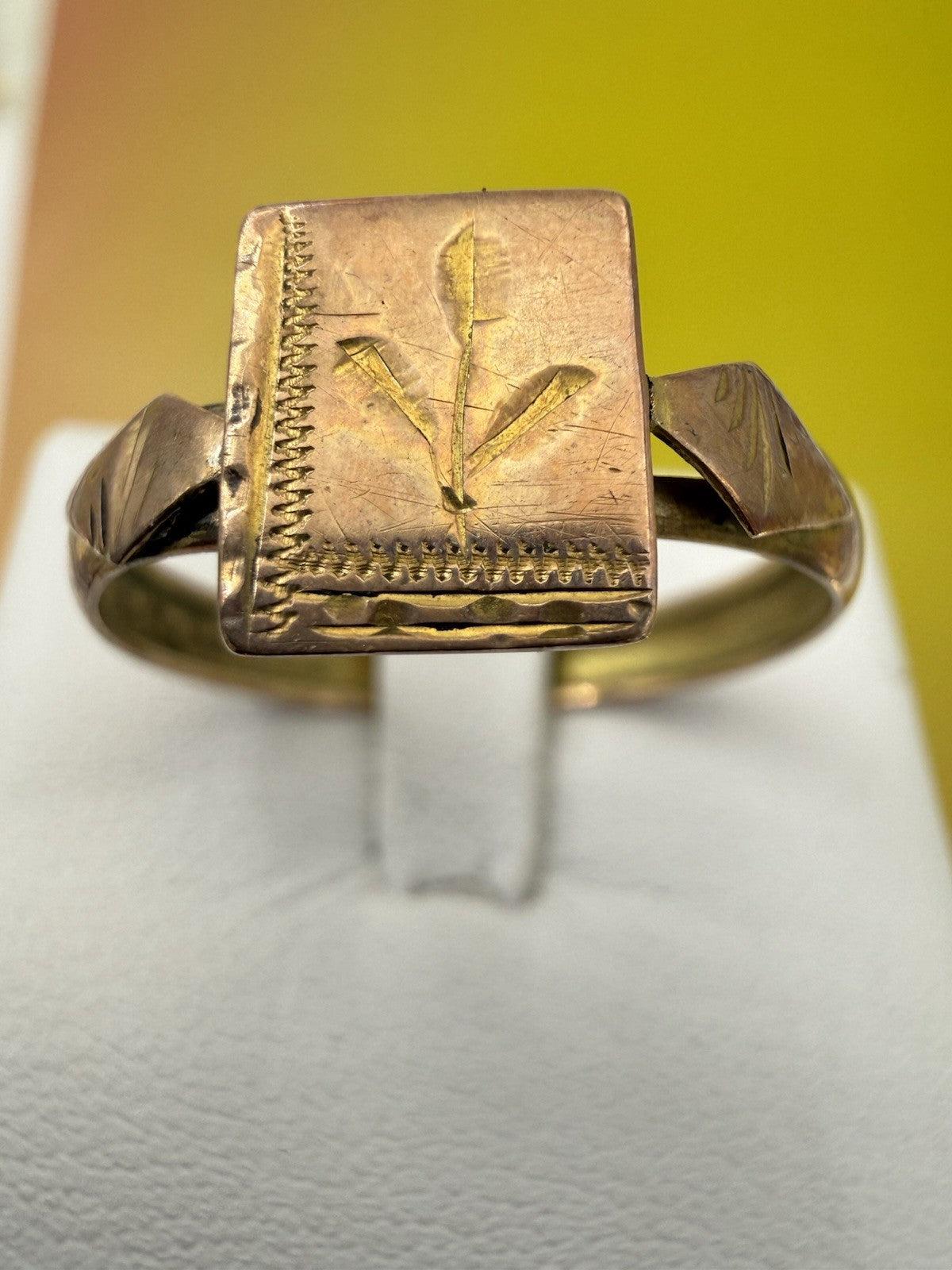 Anello borbonico inciso in oro 6/7 kt, misura 24, fine '800 – foto 4