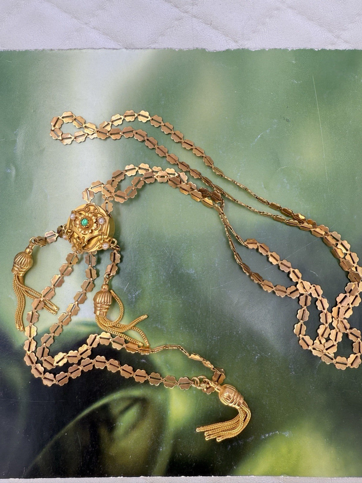 Collana saliscendi Charleston vintage in oro 12 kt, anni '60–'70 – foto 10