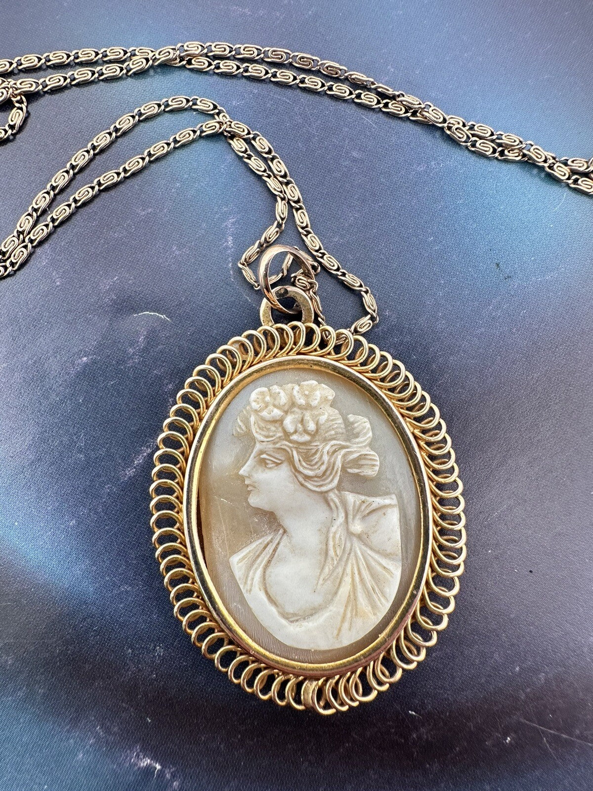 Collana antica in oro rosa 12 kt con cammeo in conchiglia, inizi '900 – foto 7