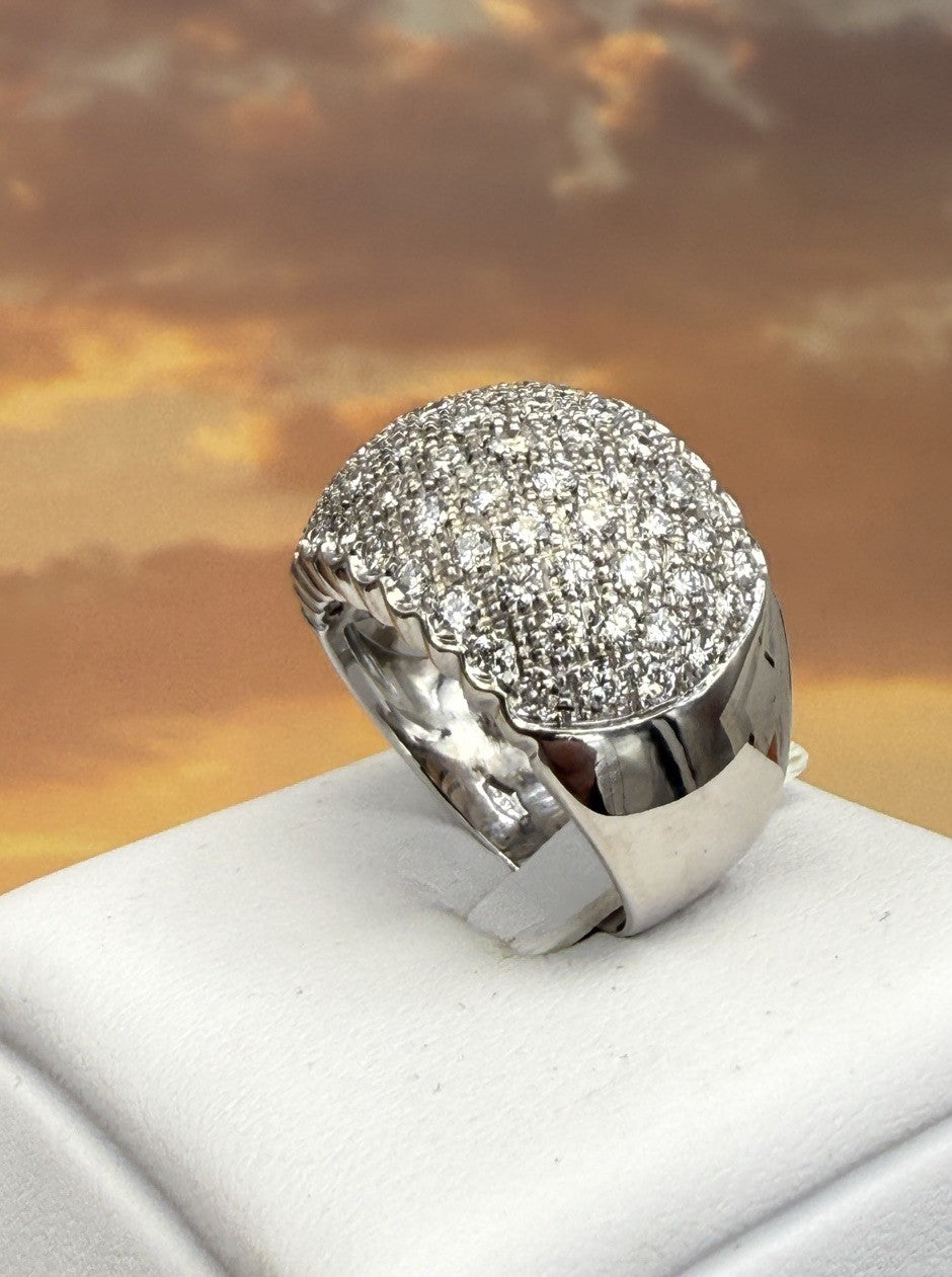 Anello a fascia in oro bianco 18 kt con 2 ct di brillanti – foto 14