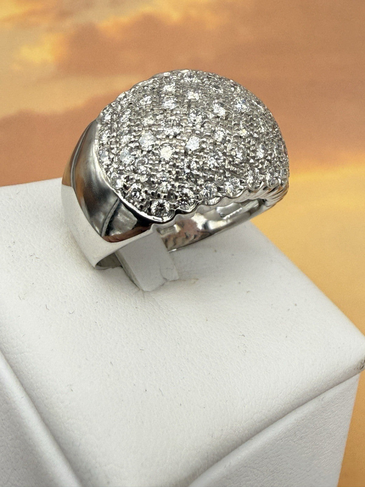 Anello a fascia in oro bianco 18 kt con 2 ct di brillanti – foto 12