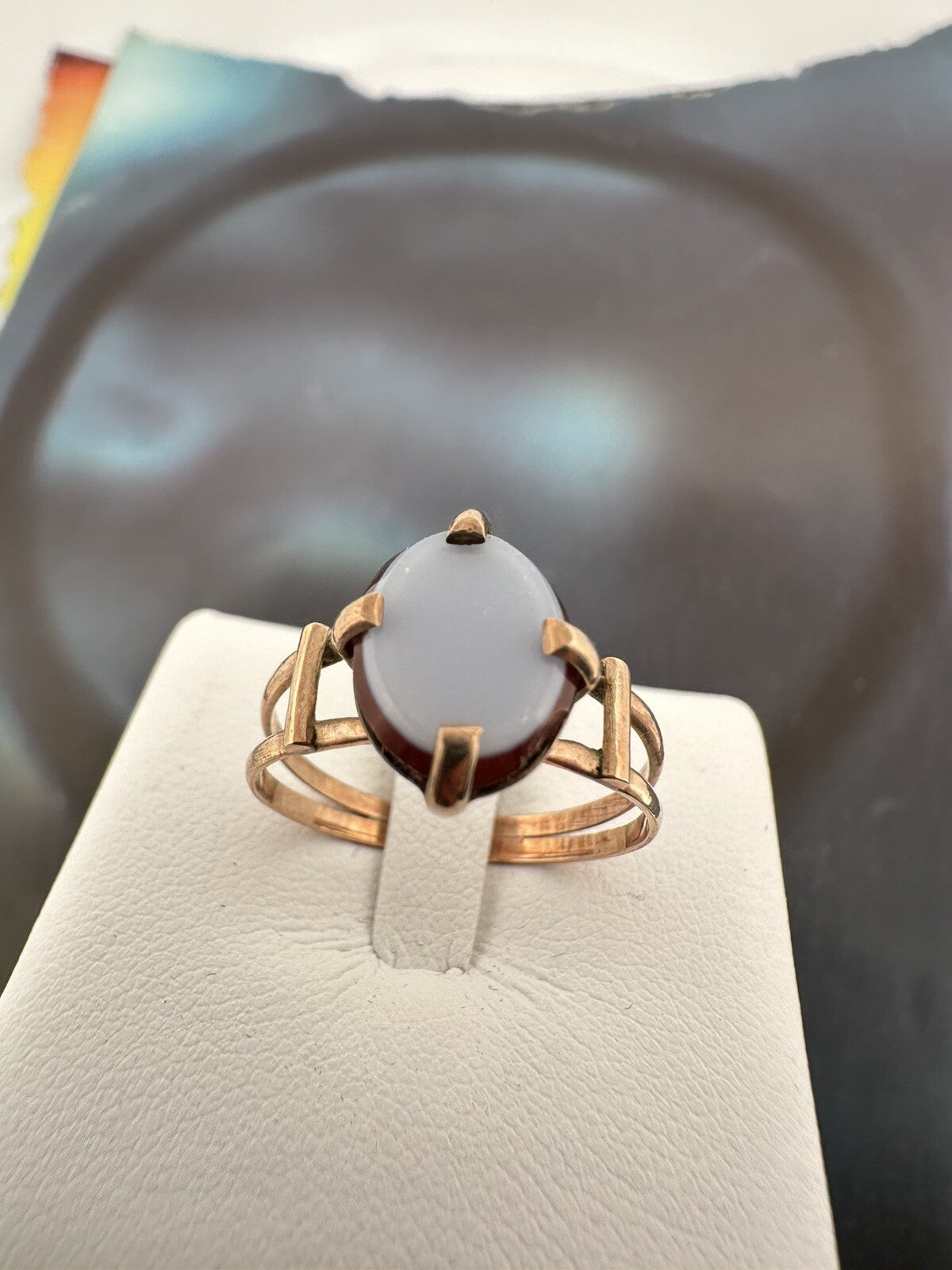 Anello borbonico in oro 6/7 kt con corniola ovale, fine '800 – foto 4