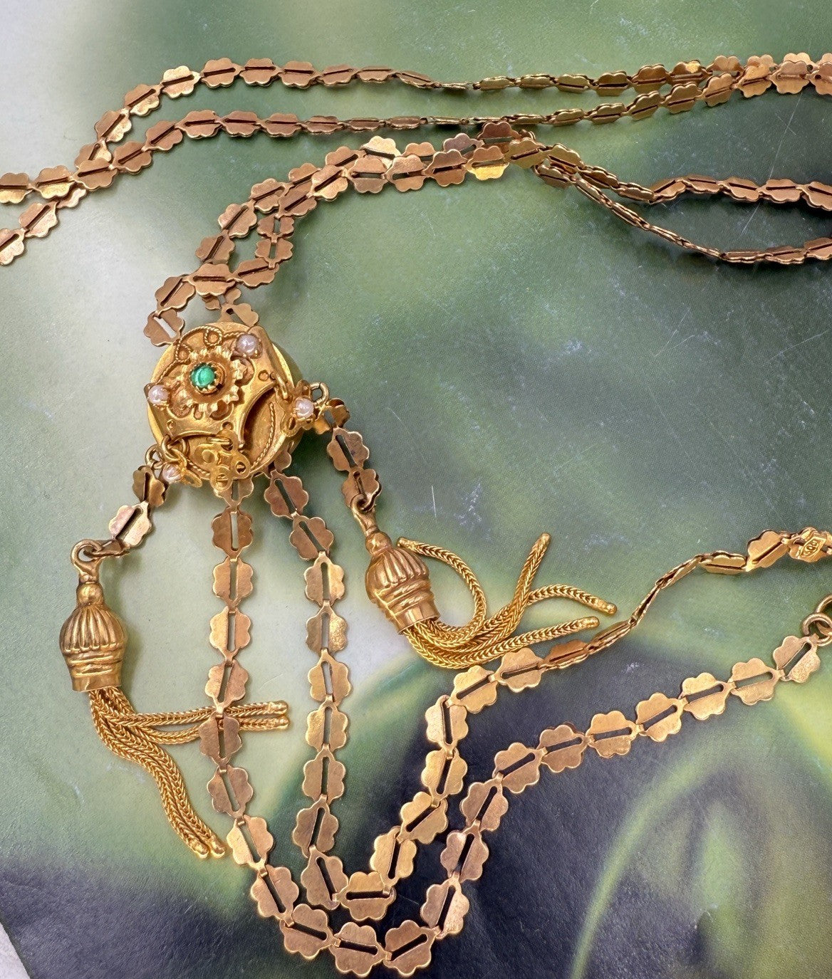 Collana saliscendi Charleston vintage in oro 12 kt, anni '60–'70 – foto 3