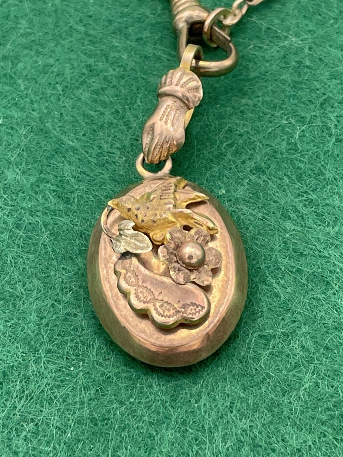 Collana antica in oro 6/7 kt a moduli con ciondolo, inizi '900 – foto 6