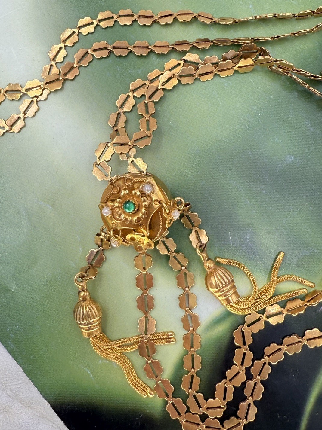 Collana saliscendi Charleston vintage in oro 12 kt, anni '60–'70 – foto 4