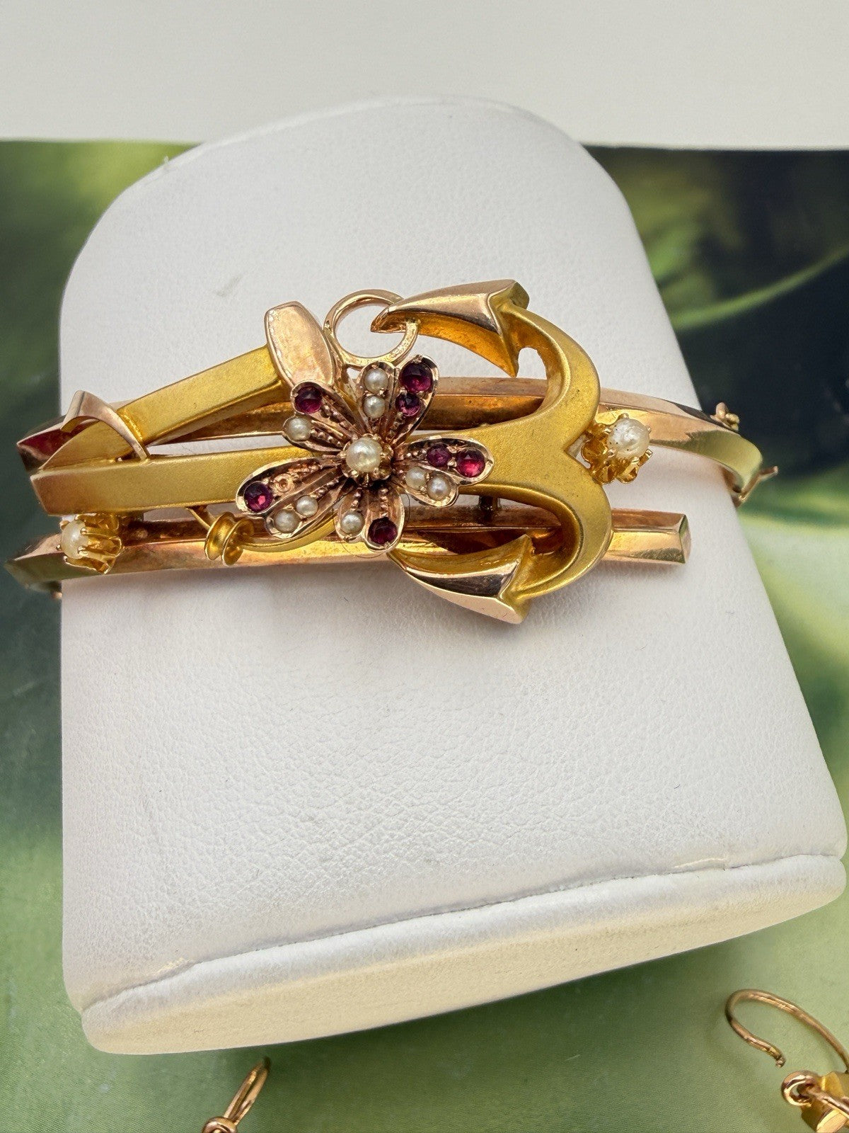 Parure antica bracciale, spilla e orecchini in oro 6/7 kt, fine '800 – foto 9