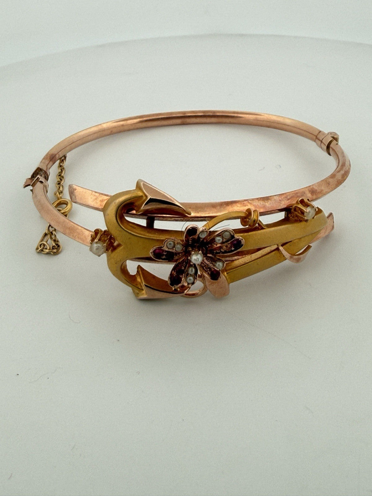Parure antica bracciale, spilla e orecchini in oro 6/7 kt, fine '800 – foto 14