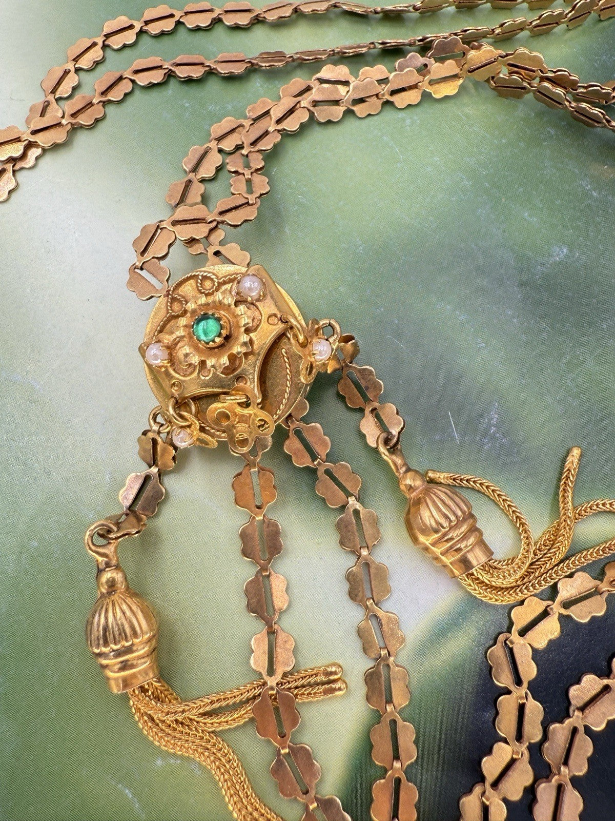 Collana saliscendi Charleston vintage in oro 12 kt, anni '60–'70 – foto 5