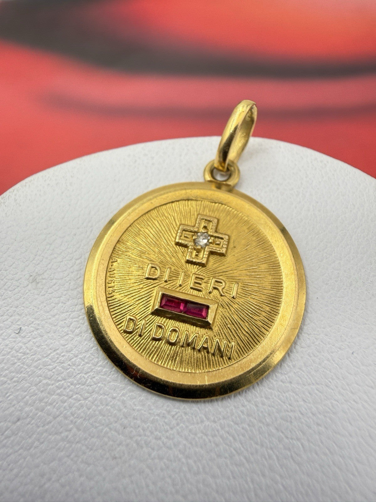Ciondolo Unoaerre "+ di ieri – di domani" in oro 18 kt con rubini e brillante – foto 21