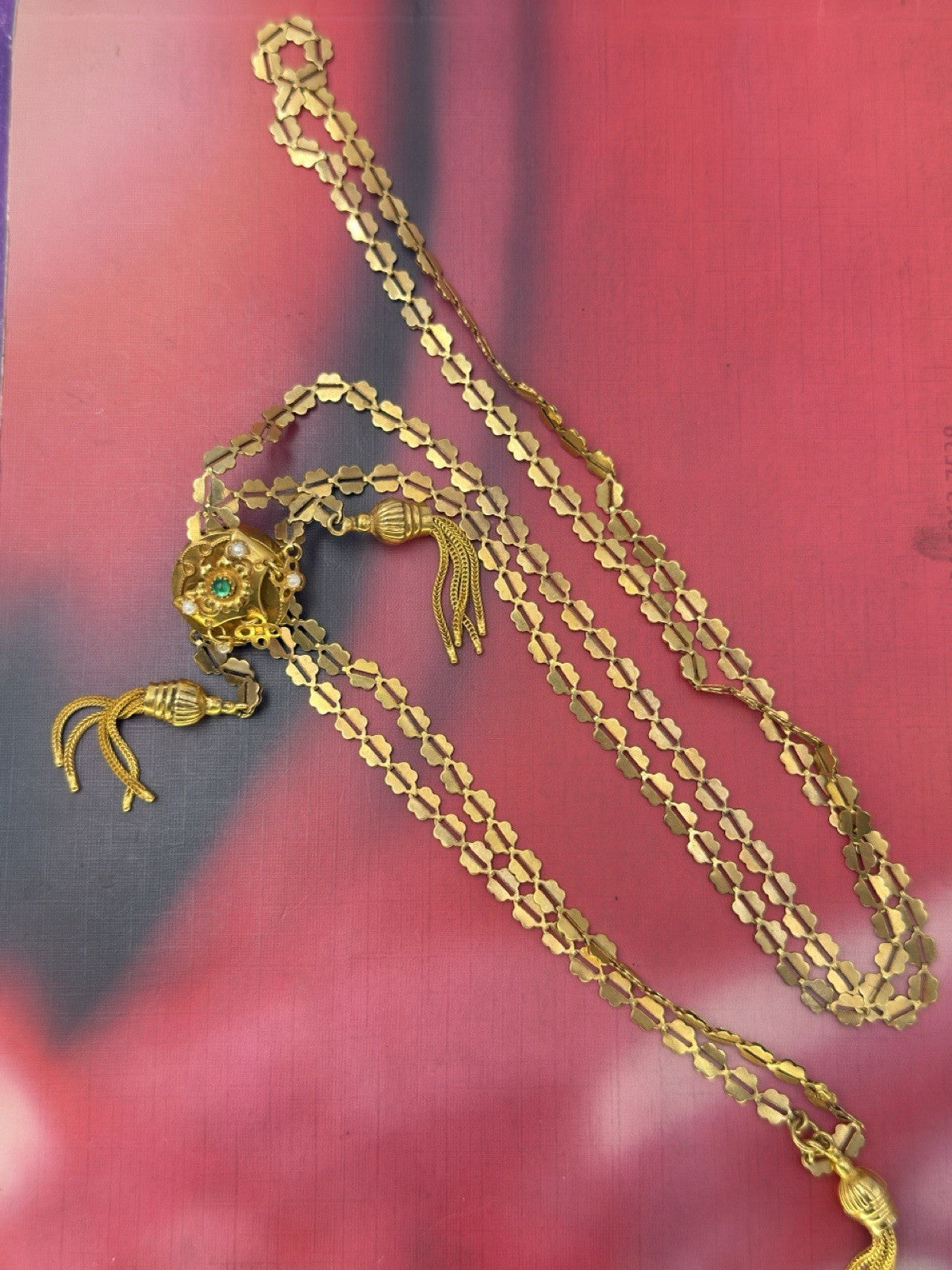 Collana saliscendi Charleston vintage in oro 12 kt, anni '60–'70 – foto 2