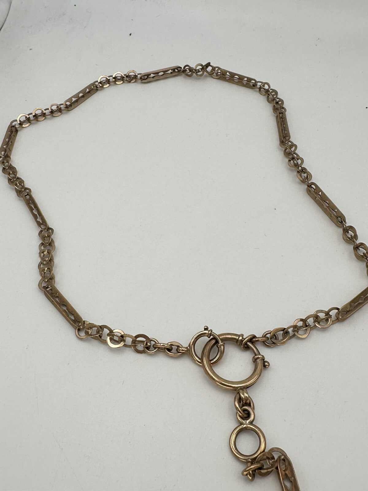 Collana in oro rosa 9 kt con moschettone e pendente a borsetta, inizi '900 – foto 11