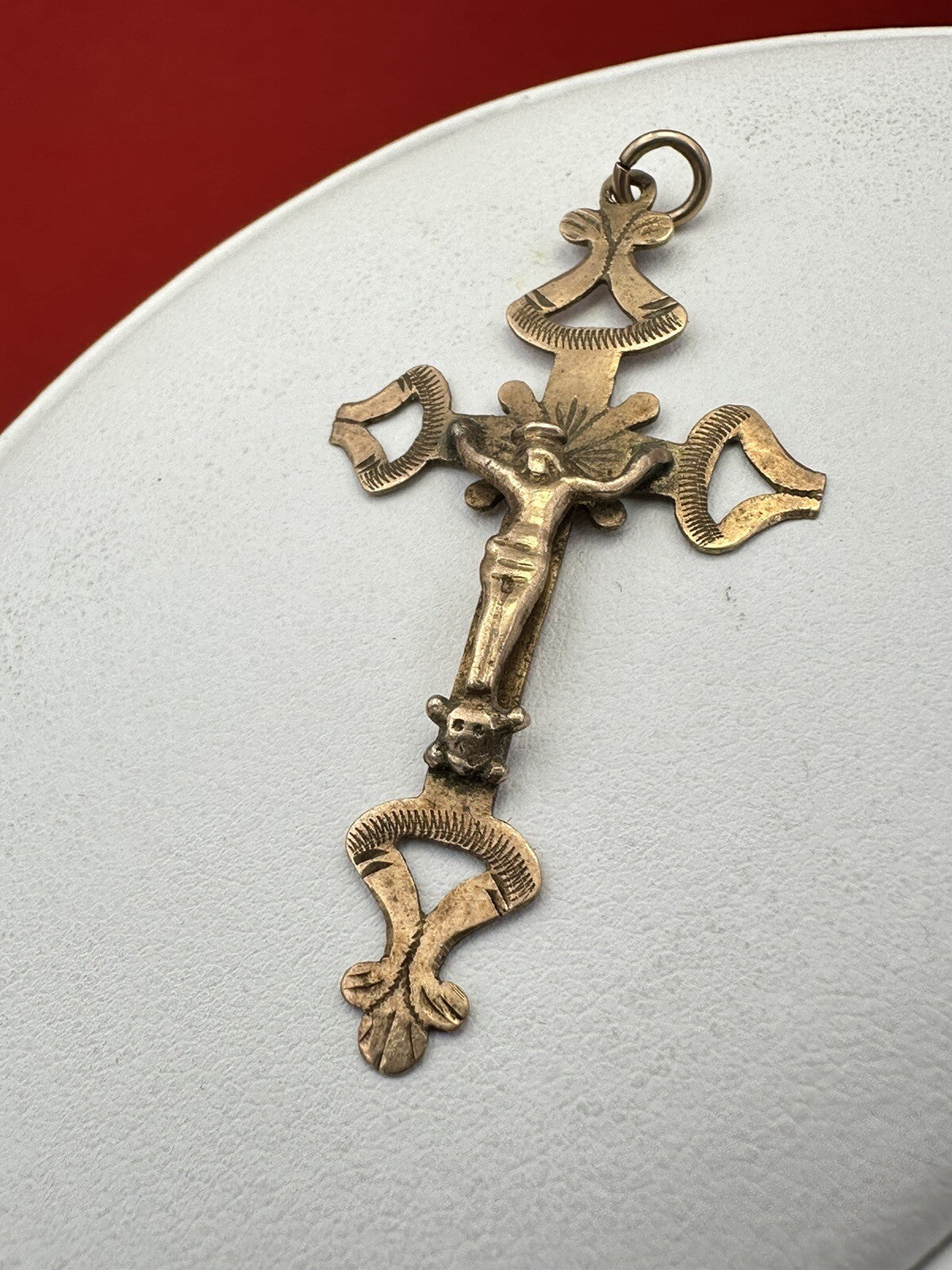 Croce borbonica in oro rosso 6/7 kt con punzone del Regno, fine '800 – foto 7