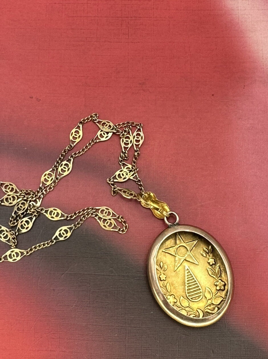 Collana antica in oro 6/7 kt con ciondolo a smalti multicolor, fine '800 – foto 9