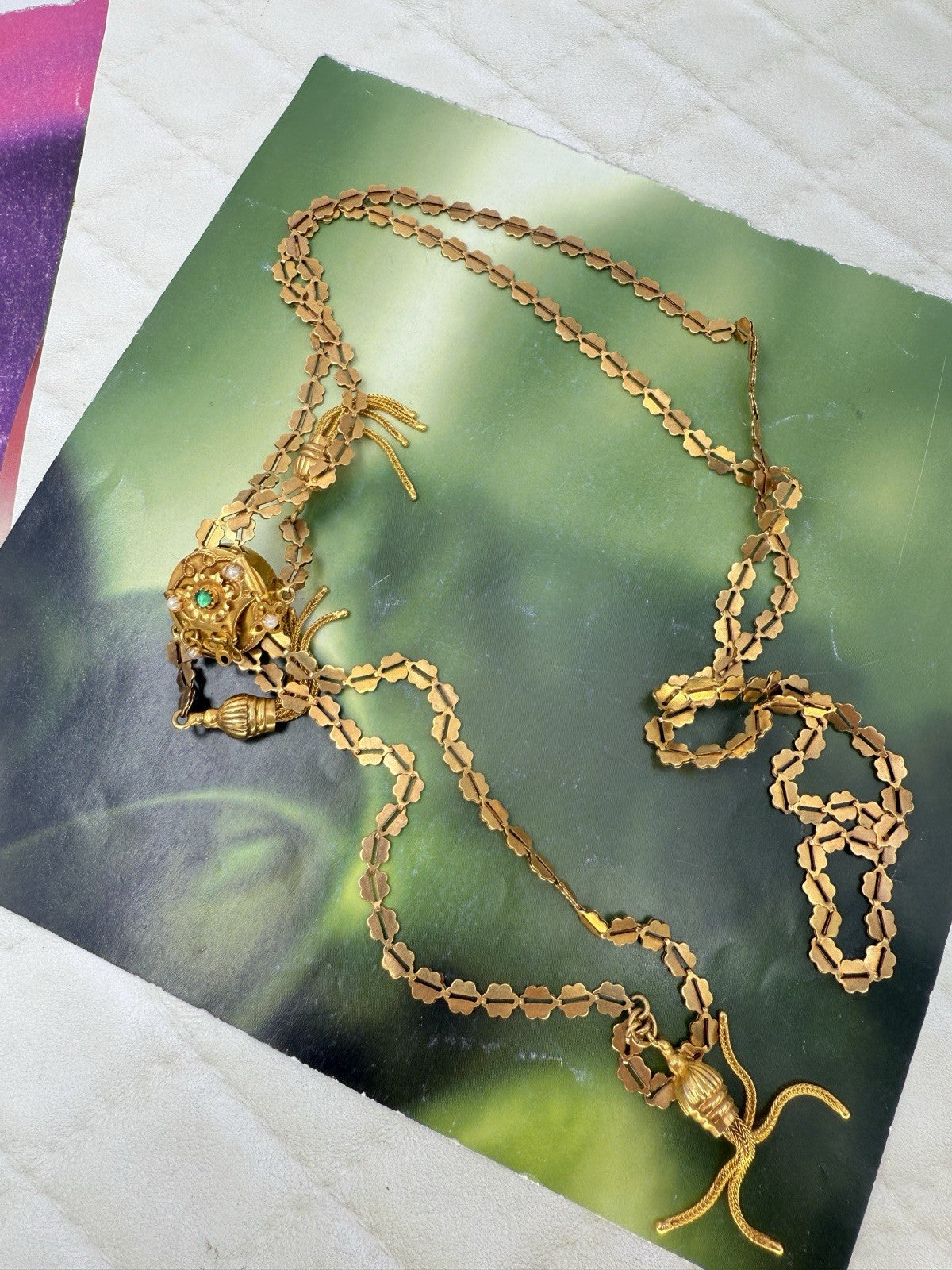 Collana saliscendi Charleston vintage in oro 12 kt, anni '60–'70 – foto 11