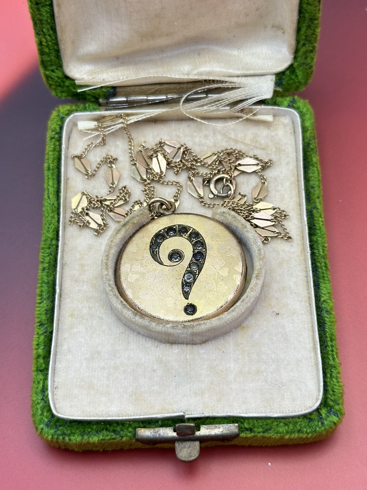 Collana con ciondolo portafoto antico in oro rosso 9 kt, inizi '900 – foto 12