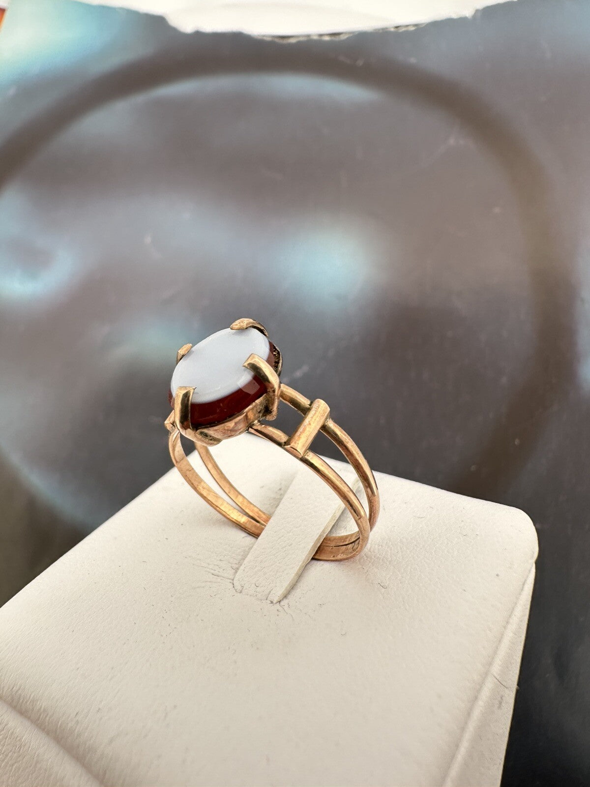 Anello borbonico in oro 6/7 kt con corniola ovale, fine '800 – foto 7
