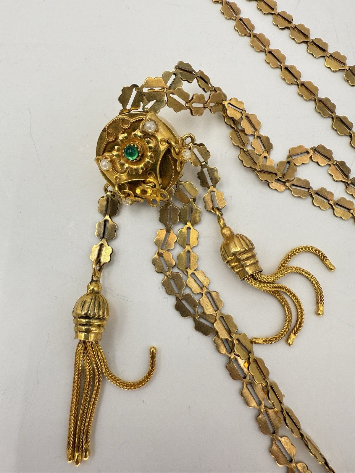 Collana saliscendi Charleston vintage in oro 12 kt, anni '60–'70 – foto 12