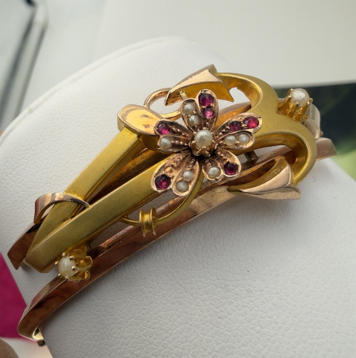 Parure antica bracciale, spilla e orecchini in oro 6/7 kt, fine '800 – foto 11
