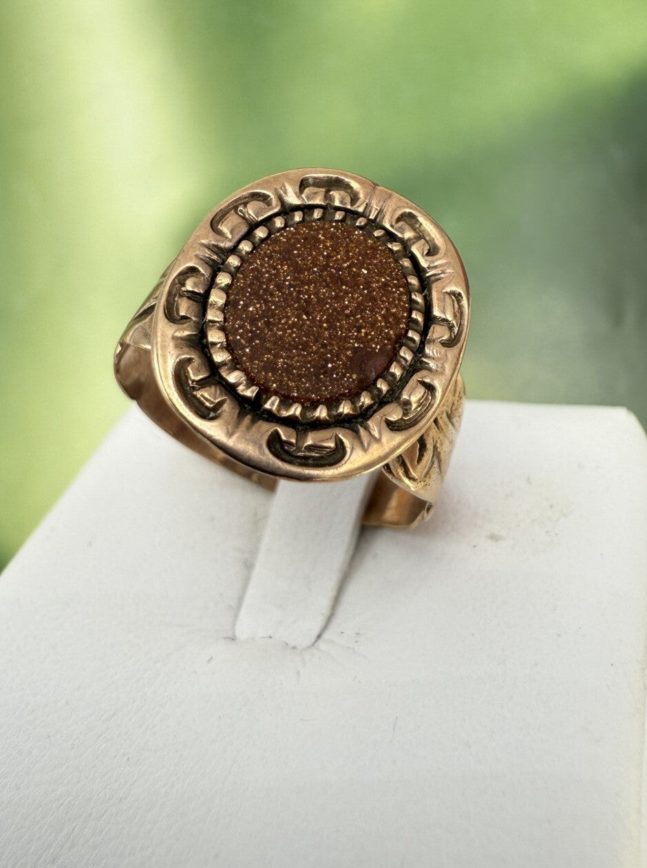 Anello borbonico in oro 6/7 kt con pasta vitrea stellata, fine '800 – foto 13