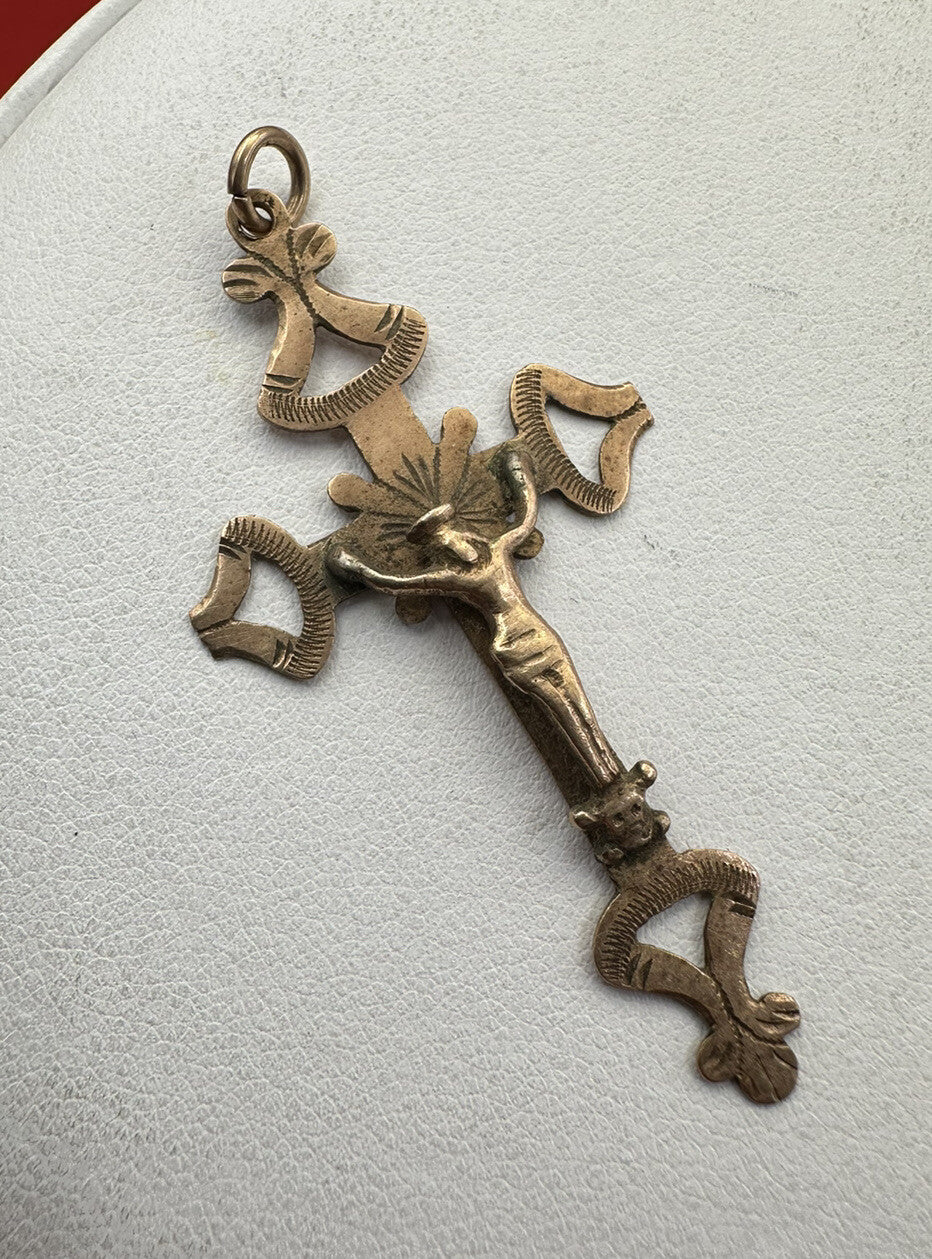 Croce borbonica in oro rosso 6/7 kt con punzone del Regno, fine '800 – foto 6