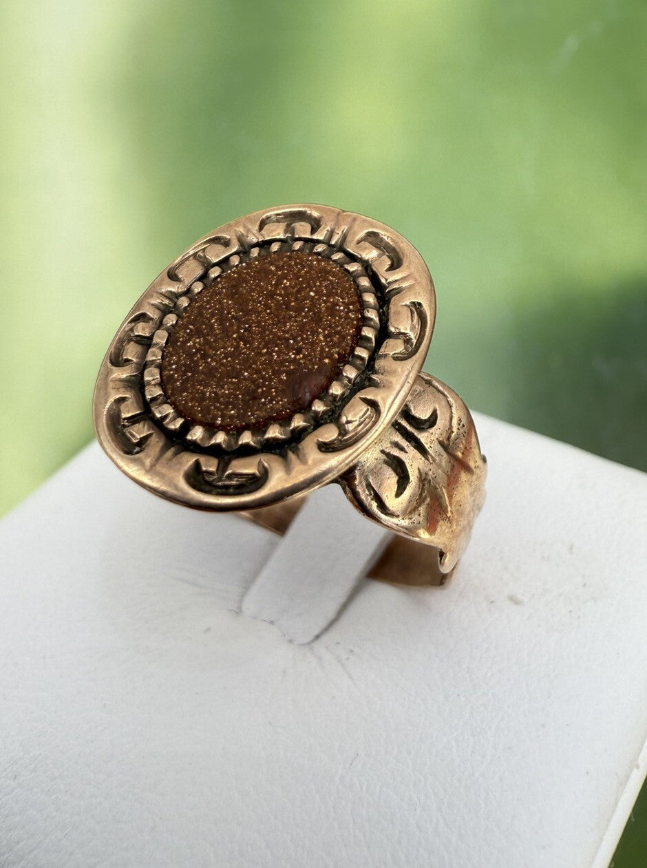 Anello borbonico in oro 6/7 kt con pasta vitrea stellata, fine '800 – foto 12