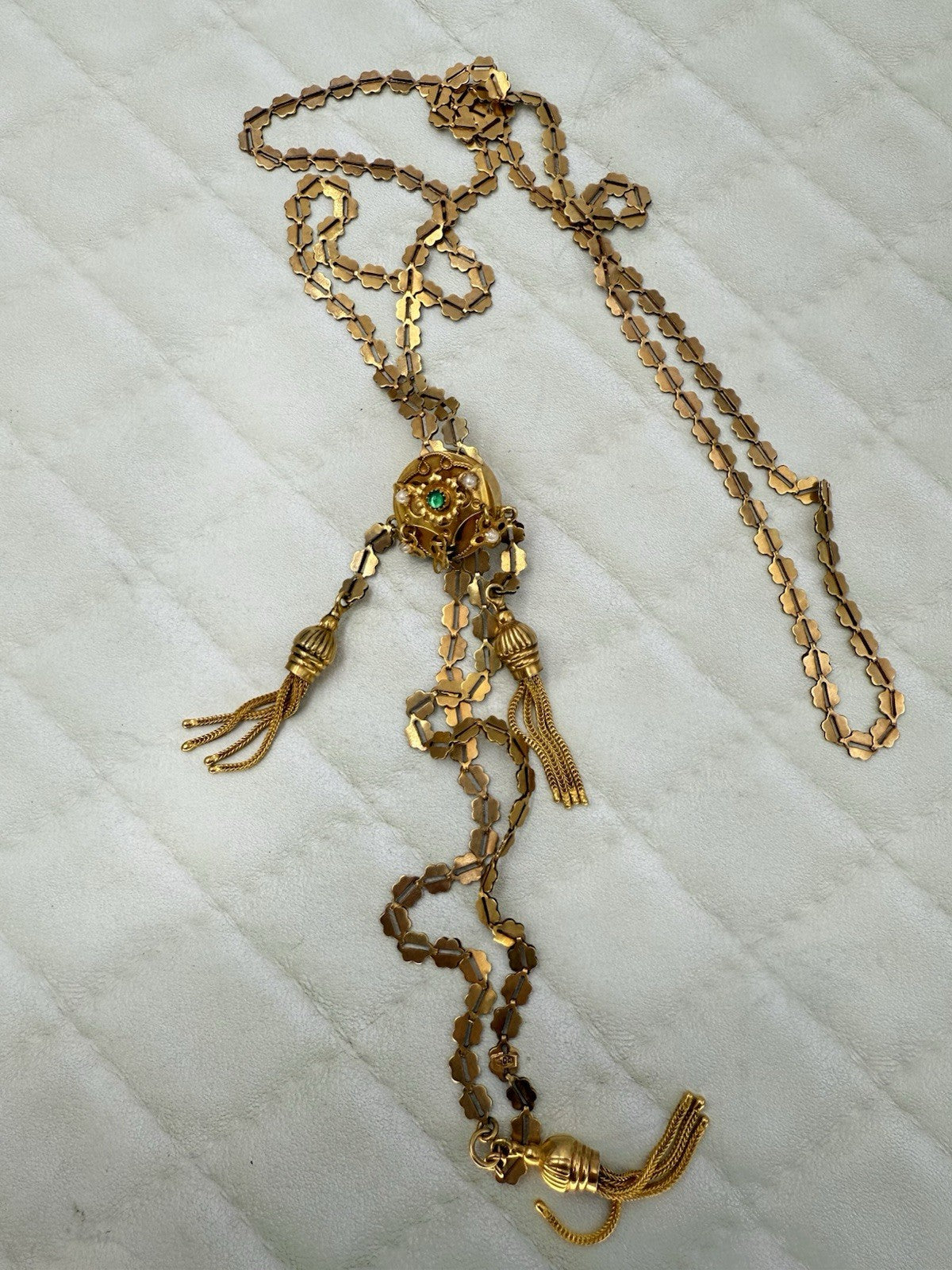 Collana saliscendi Charleston vintage in oro 12 kt, anni '60–'70 – foto 6
