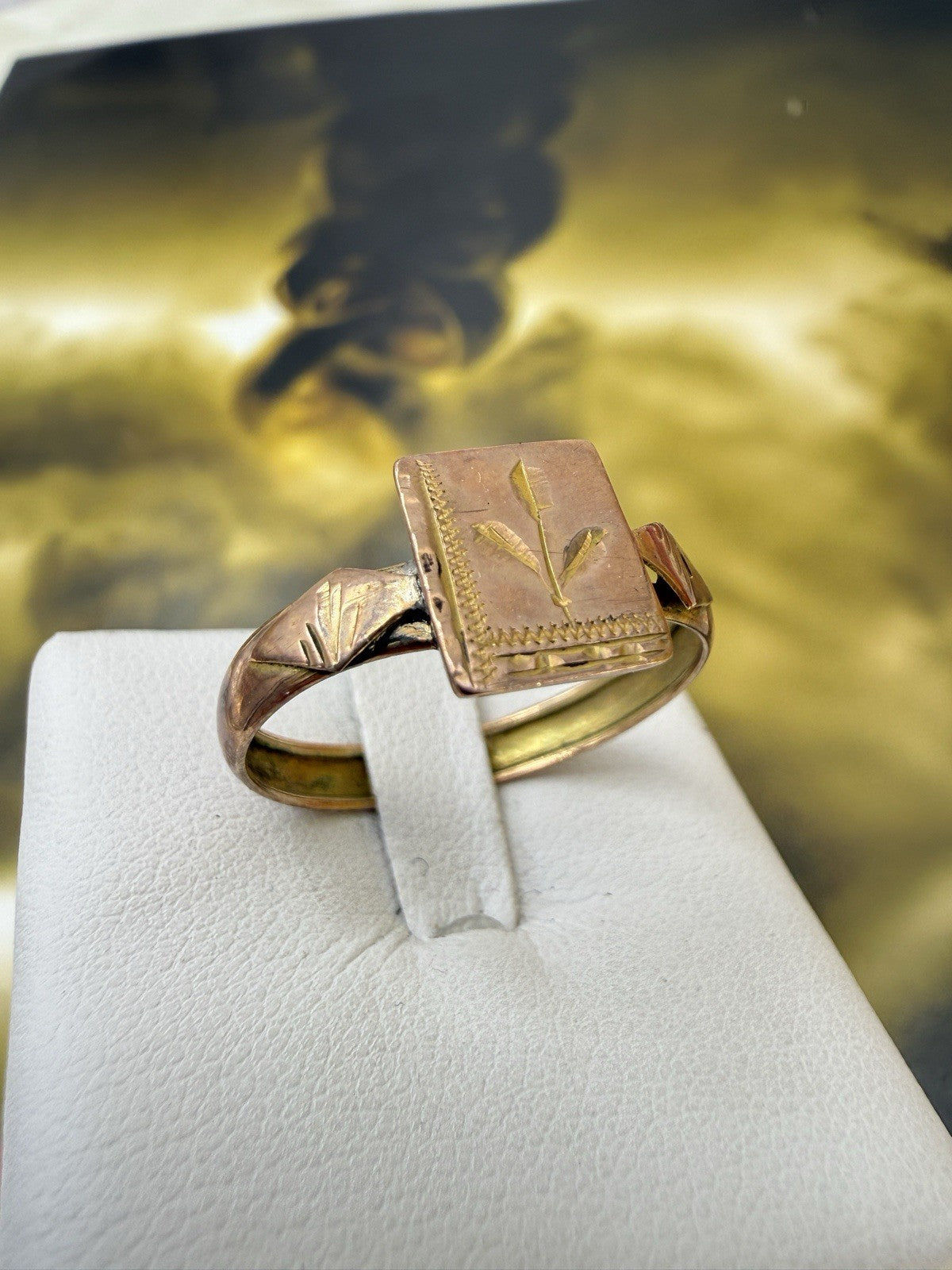 Anello borbonico inciso in oro 6/7 kt, misura 24, fine '800 – foto 7