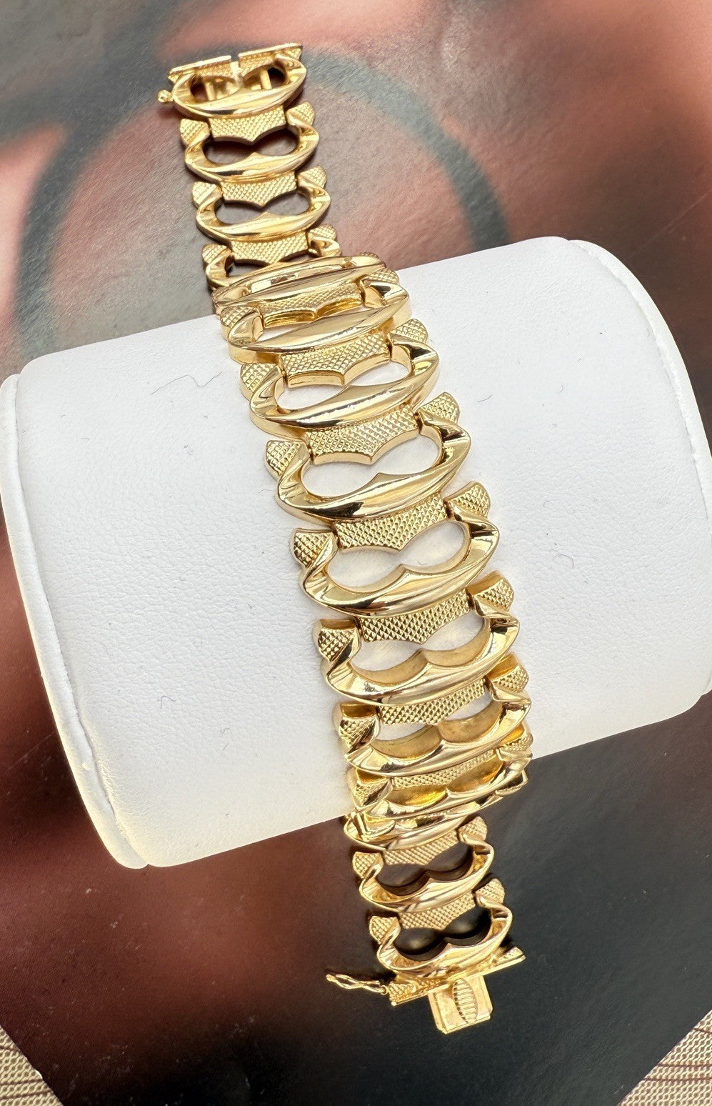 Bracciale tappeto semirigido vintage in oro rosa 18 kt, anni '60 – foto 7