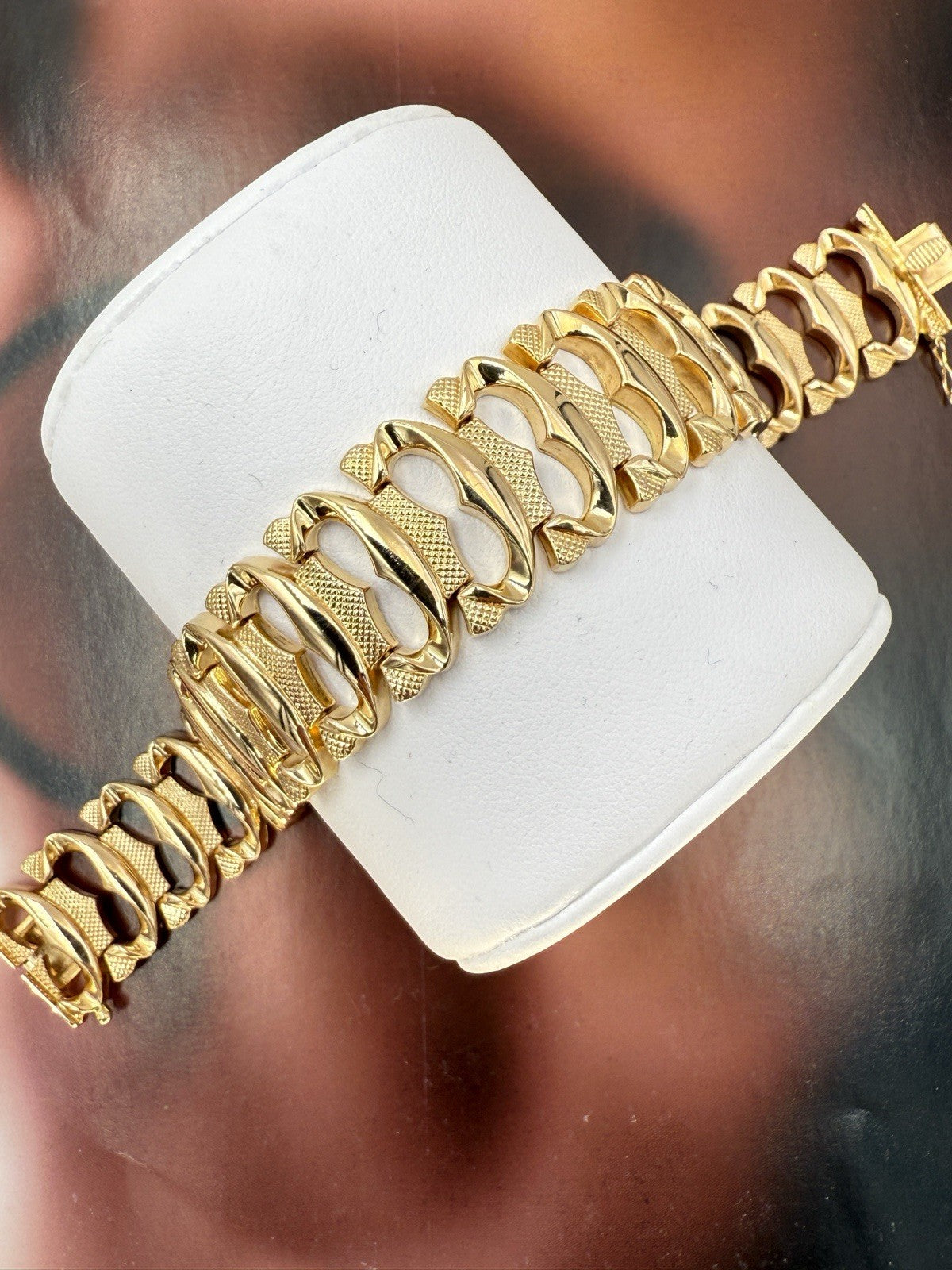 Bracciale tappeto semirigido vintage in oro rosa 18 kt, anni '60 – foto 15