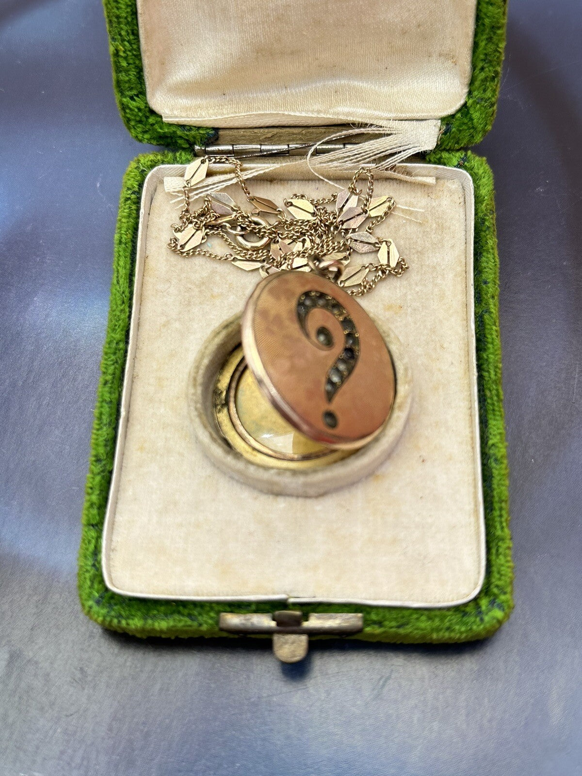 Collana con ciondolo portafoto antico in oro rosso 9 kt, inizi '900 – foto 10