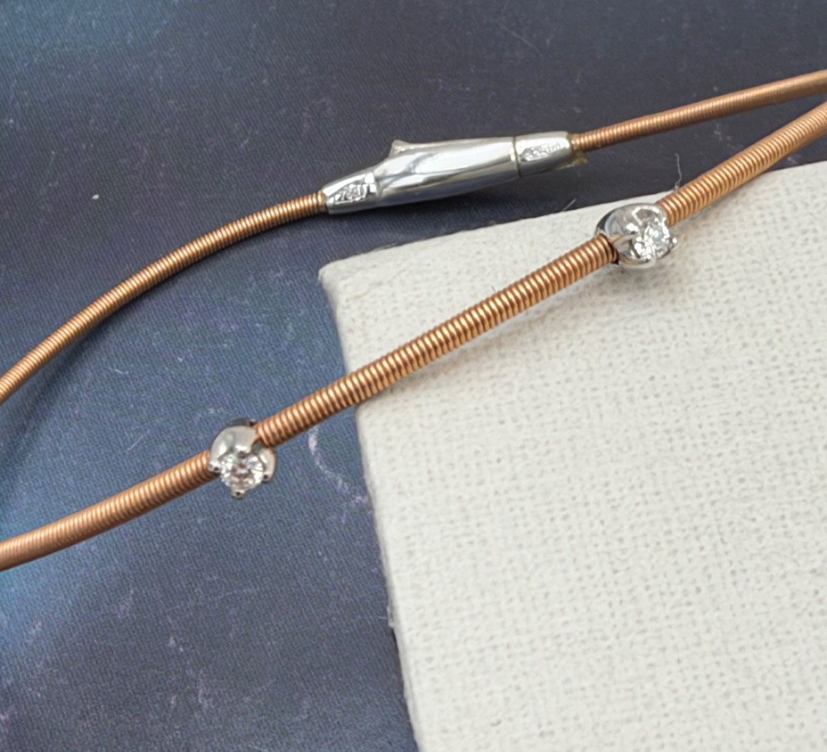 Bracciale Marco Bicego Santorini in oro rosa 18 kt con diamanti – foto 9