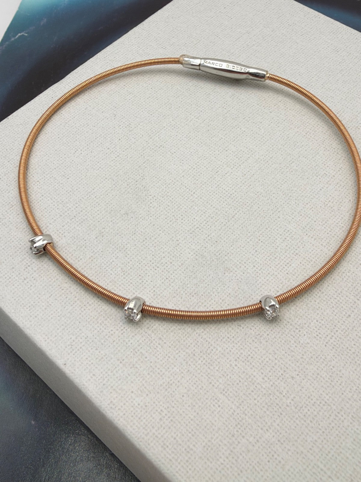 Bracciale Marco Bicego Santorini in oro rosa 18 kt con diamanti – foto 4