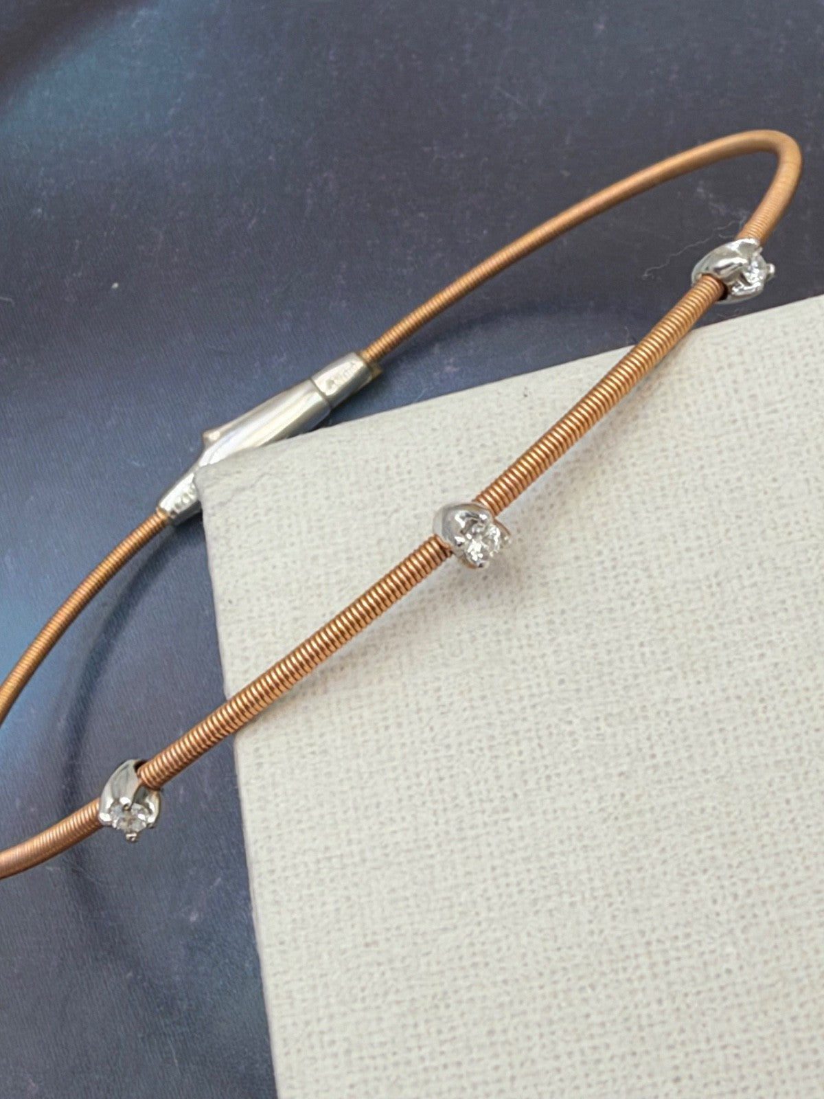 Bracciale Marco Bicego Santorini in oro rosa 18 kt con diamanti – foto 2
