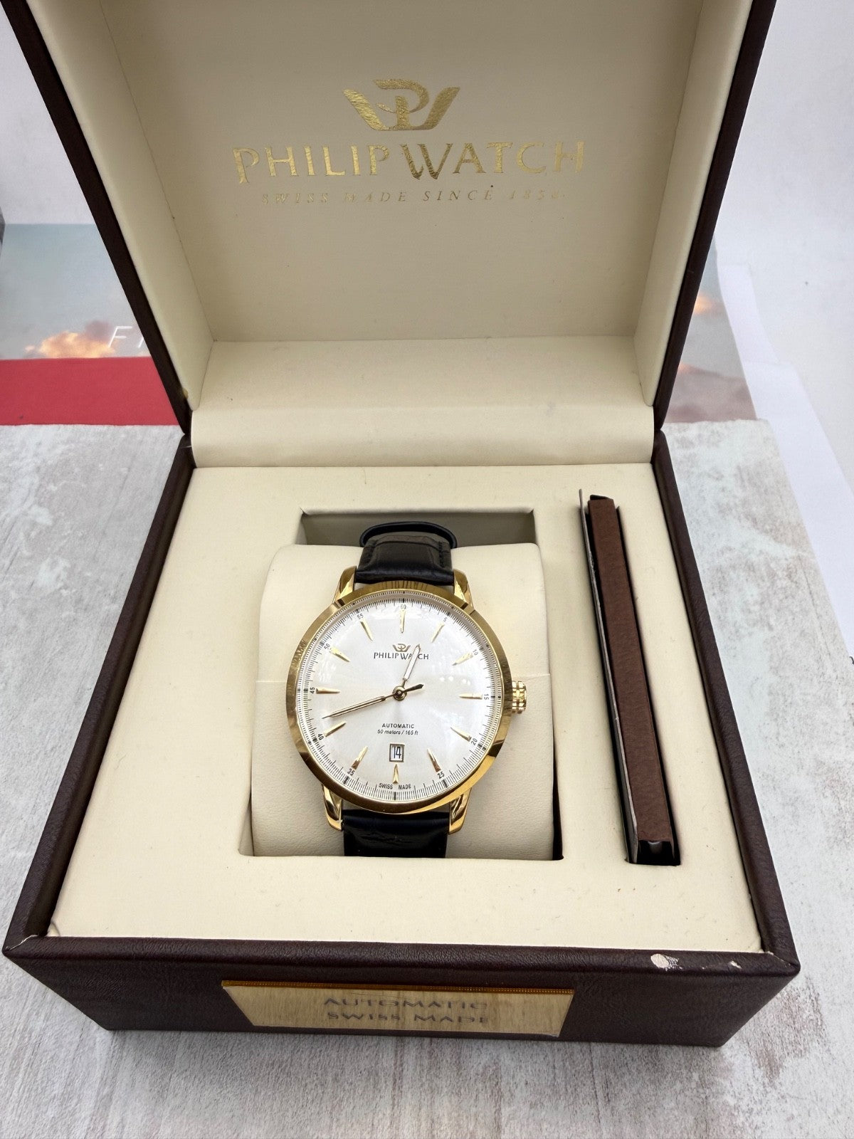 Orologio Philip Watch Sunray automatico in acciaio dorato, 41 mm
