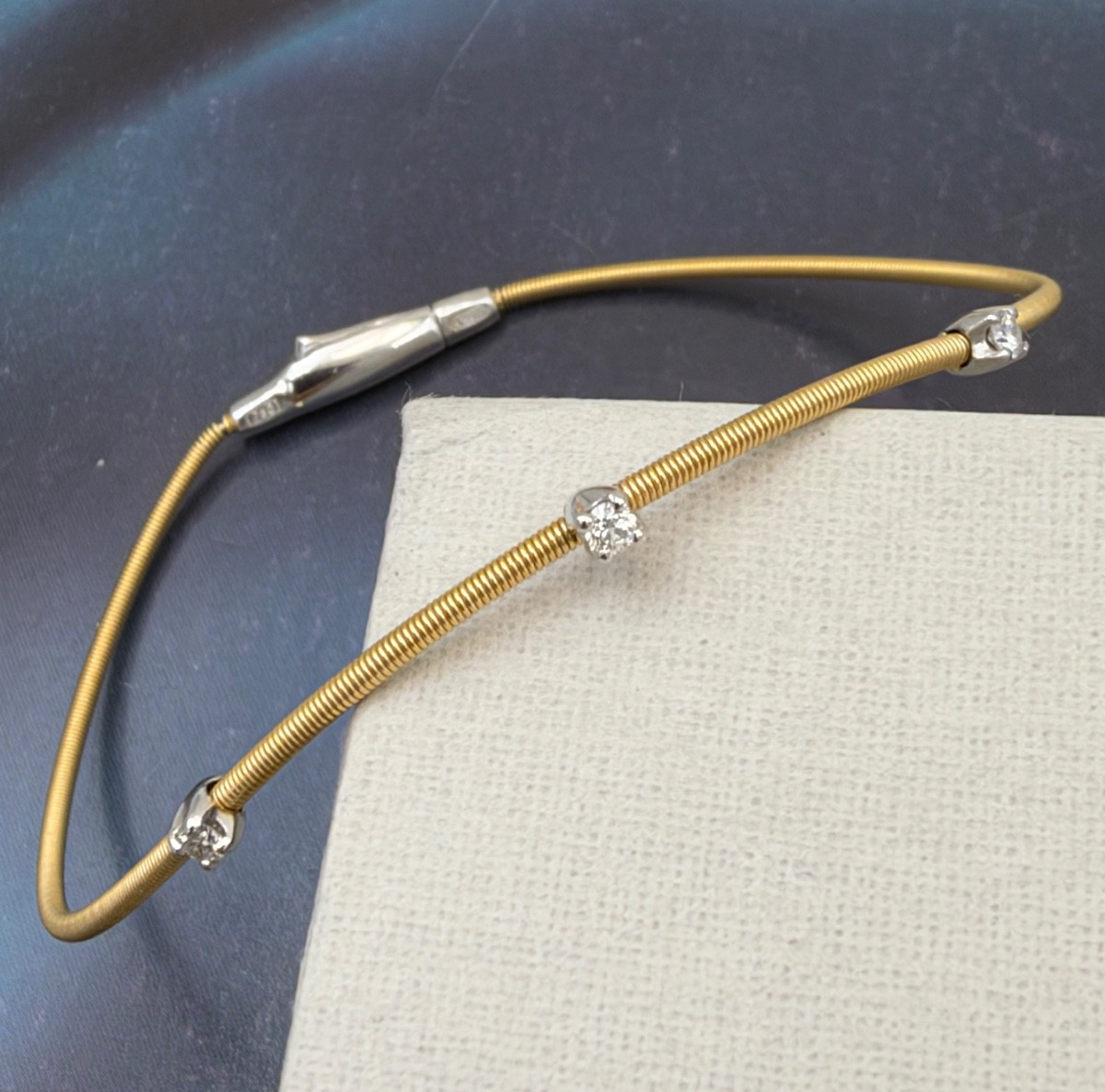 Bracciale Marco Bicego Santorini in oro giallo 18 kt con diamanti – foto 7