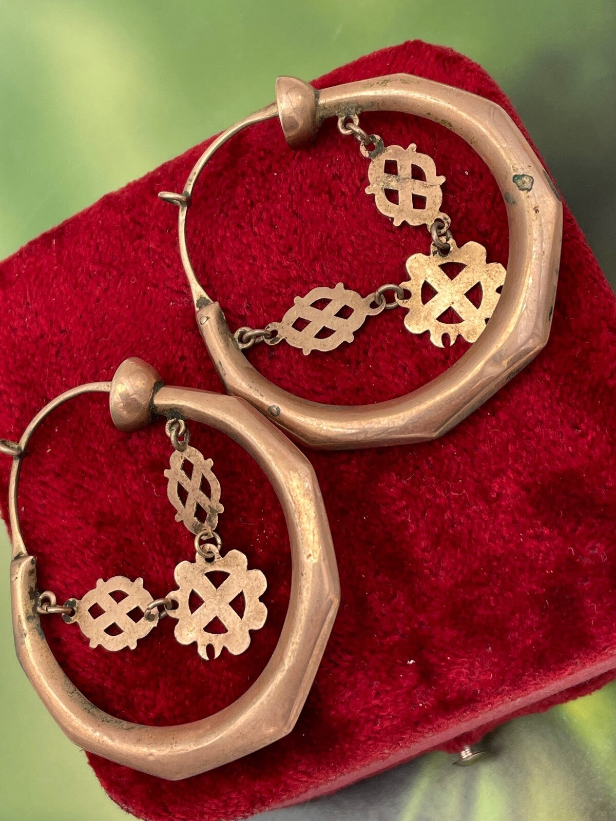 Orecchini Palommelle abruzzesi in oro rosso 6/7 kt, diametro 5 cm – foto 2