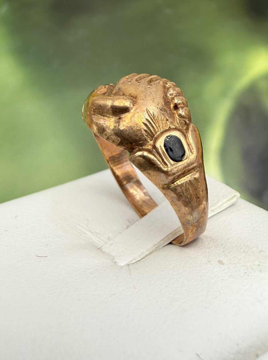 Anello borbonico Legame d'amore in oro 6/7 kt con smalti, fine '800 – foto 7