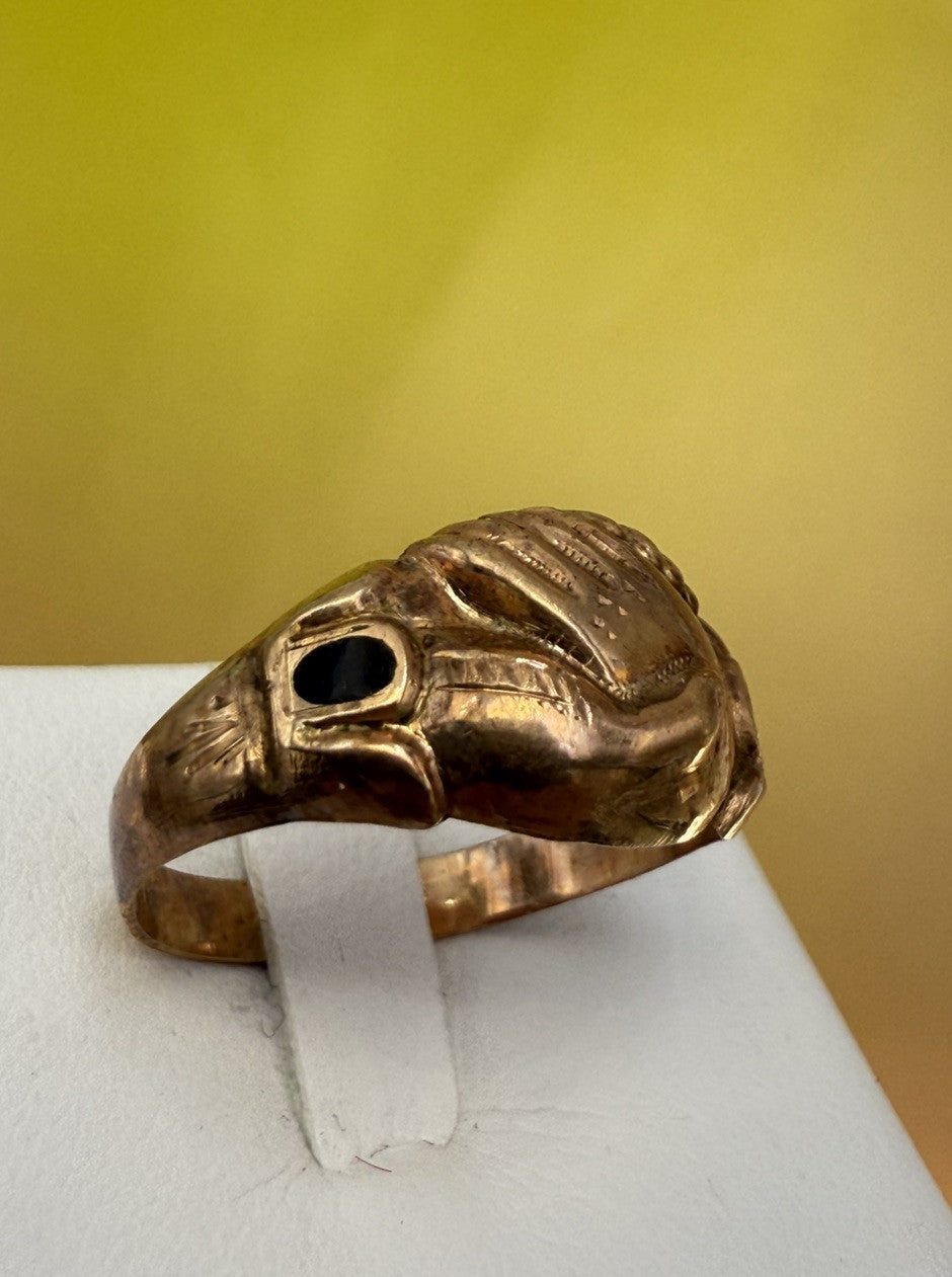 Anello borbonico Legame d'amore in oro 6/7 kt con smalti, fine '800 – foto 3