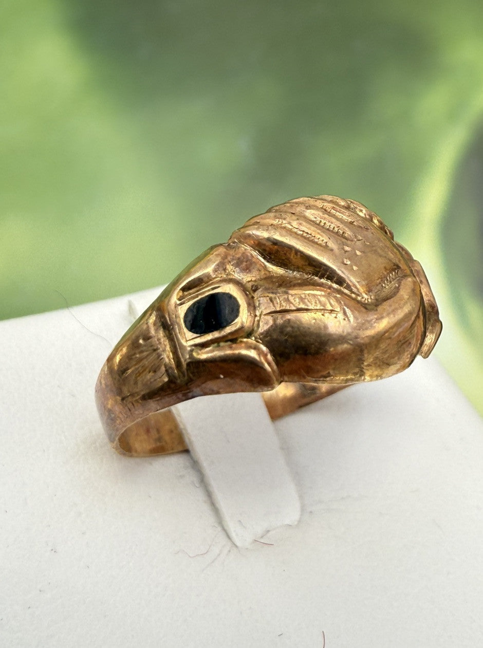 Anello borbonico Legame d'amore in oro 6/7 kt con smalti, fine '800 – foto 6